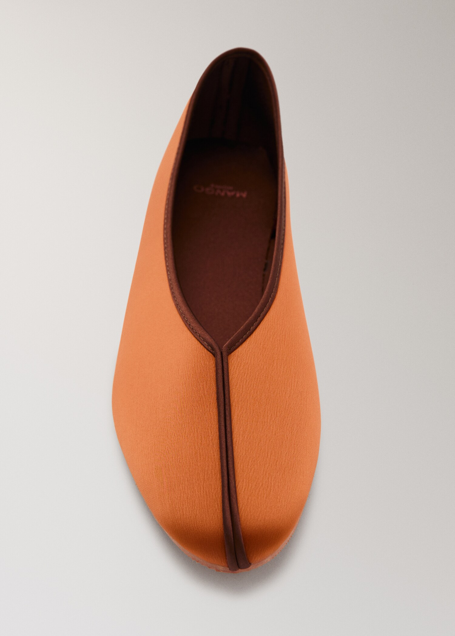 Satin ballet flats with contrast piping - Details of the article 2