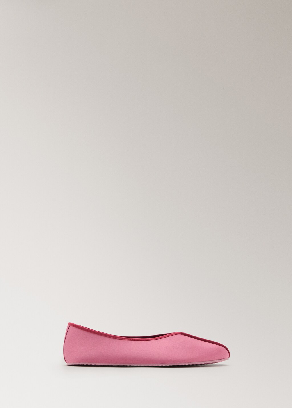 Satin ballet flats with contrast piping - image 3