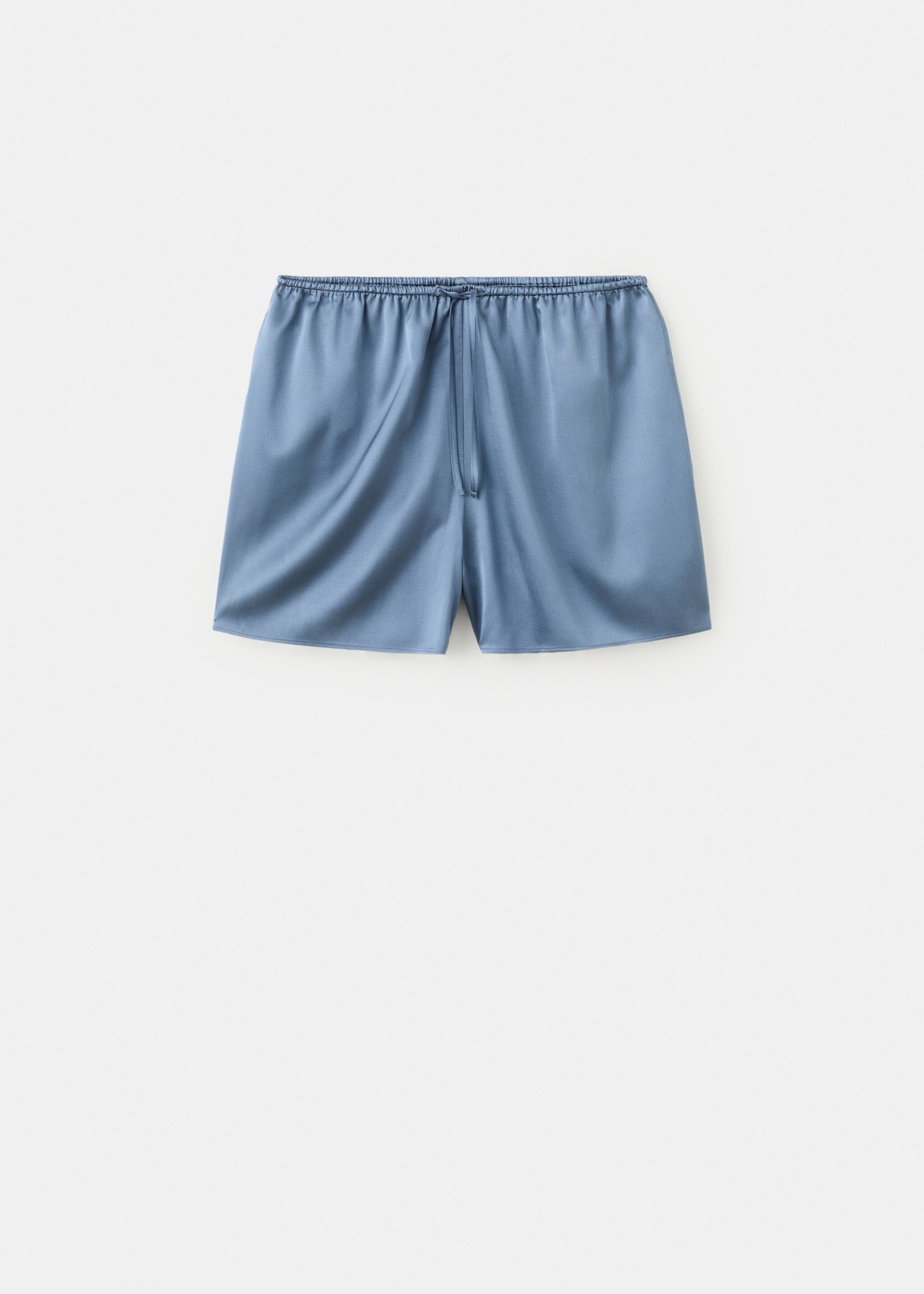 Silk pyjama shorts - Article without model, Blue. Ref: 27013328-00.