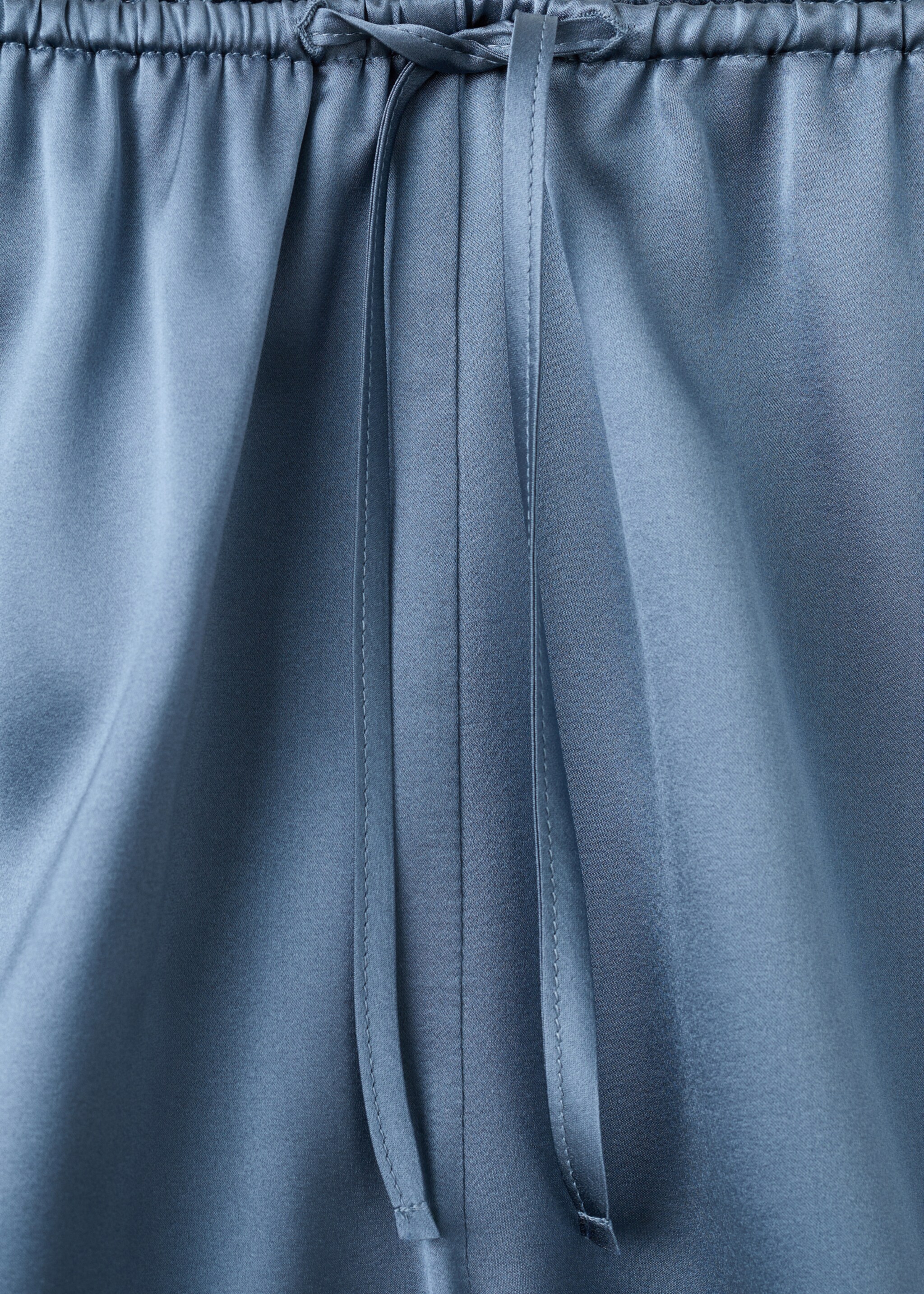 Silk pyjama shorts - Details of the article 8, Blue. Ref: 27013328-00.