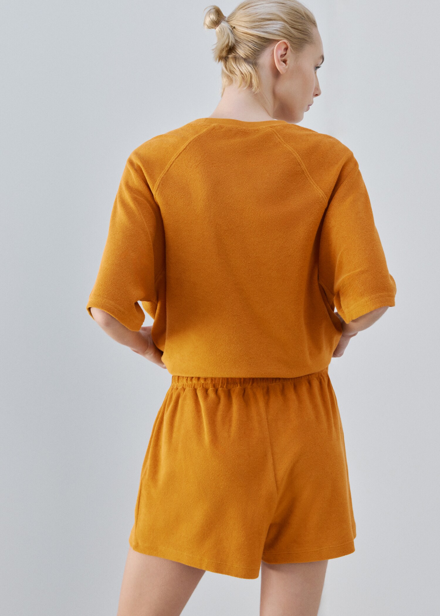 Terry cotton shorts - Reverse of the article