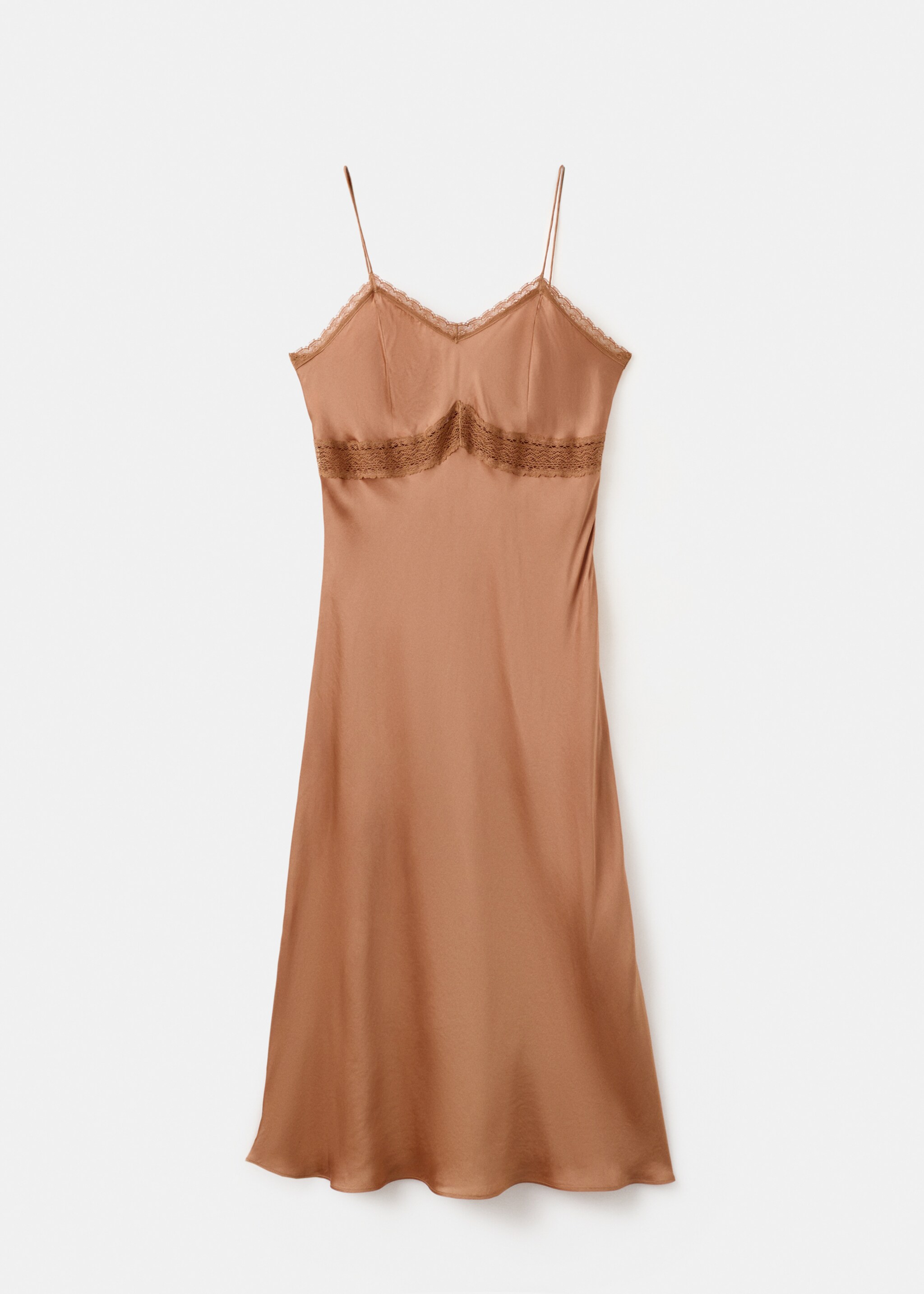 Satin nightgown with straps - Article without model, Copper. Ref: 27013331-00.