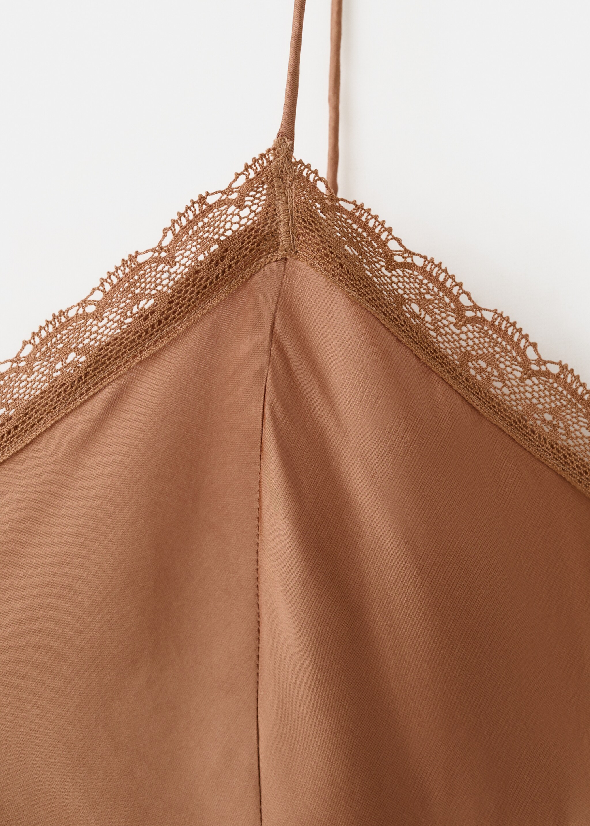 Satin nightgown with straps - Details of the article 0, Copper. Ref: 27013331-00.