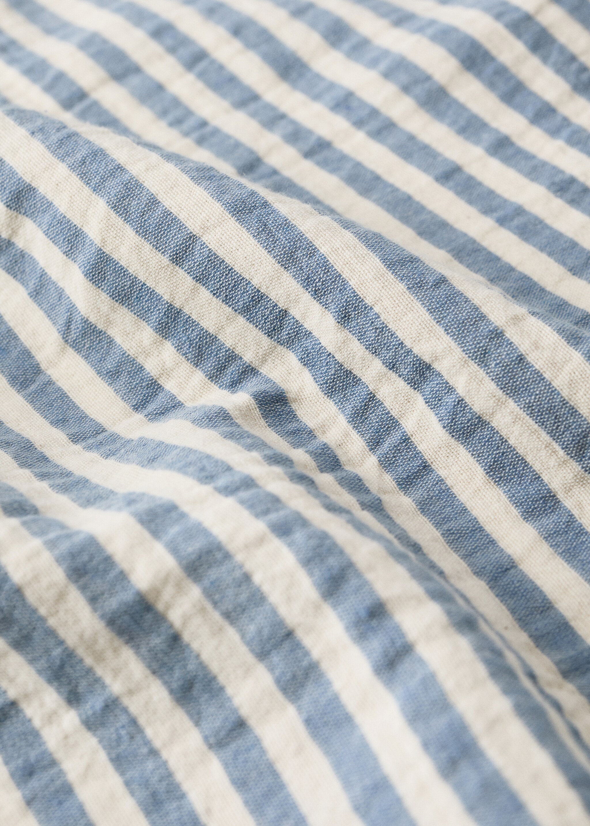 Κουβέρτα βαμβακερή γάζα ριγέ - Λεπτομέρεια του προϊόντος 2, Μπλε. Ref: 27013336-00.