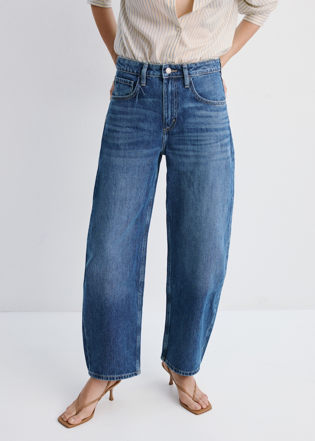Mango High-waisted barrel jeans