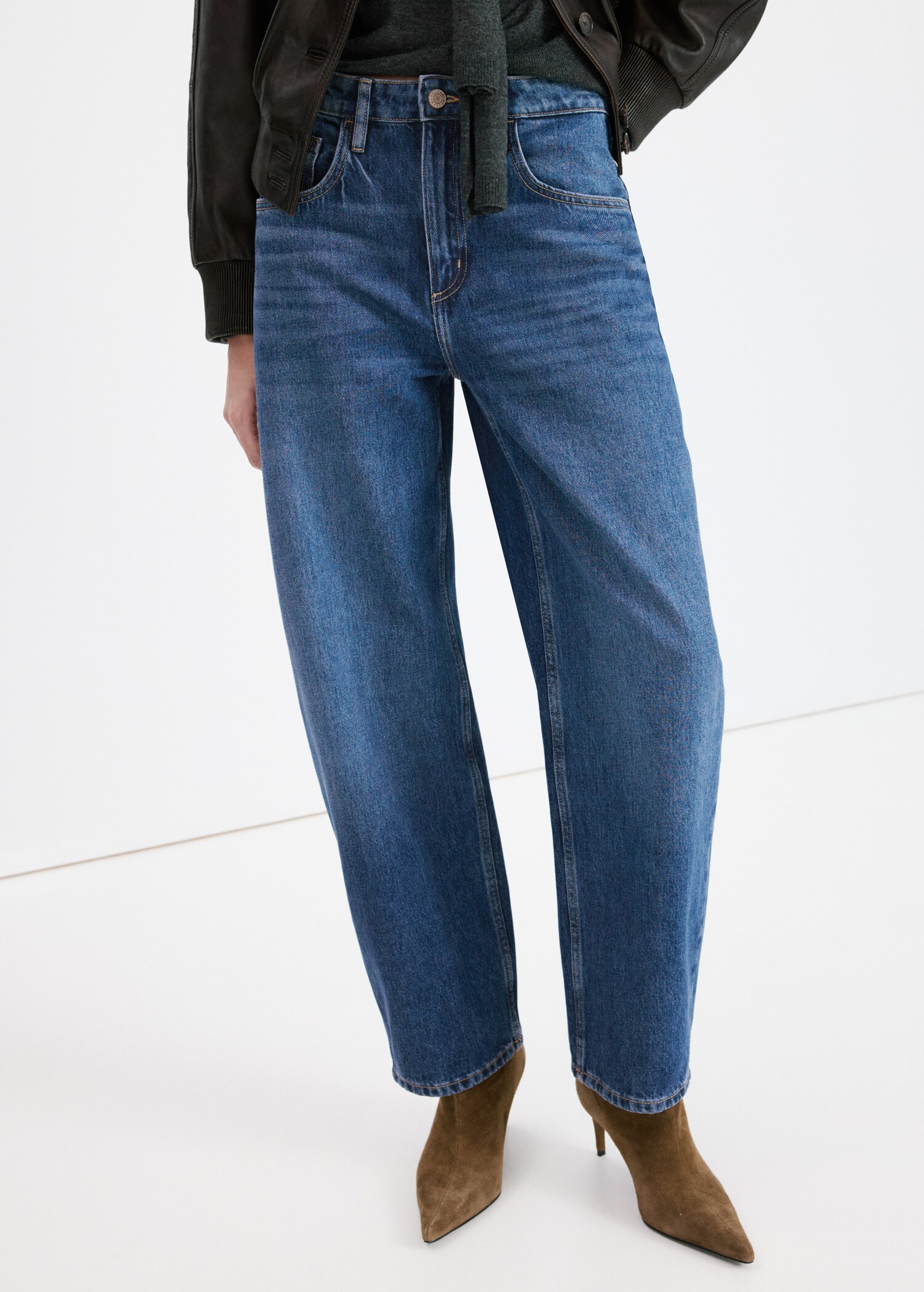 High-waist barrel jeans - Middenvlak
