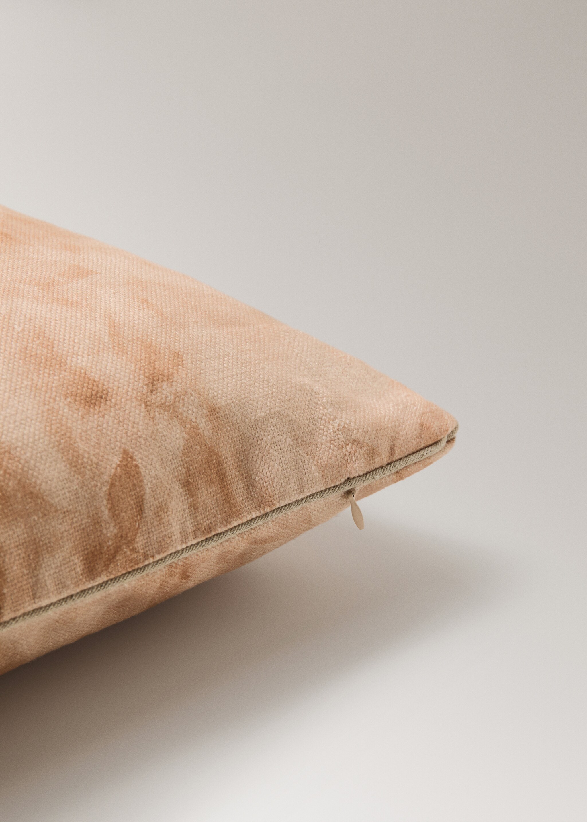 Лляна наволочка на декоративну  подушку з квітковим принтом 40x60 см - Детальніше про товар 2, Абрикосовий. Ref: 27013347-00.