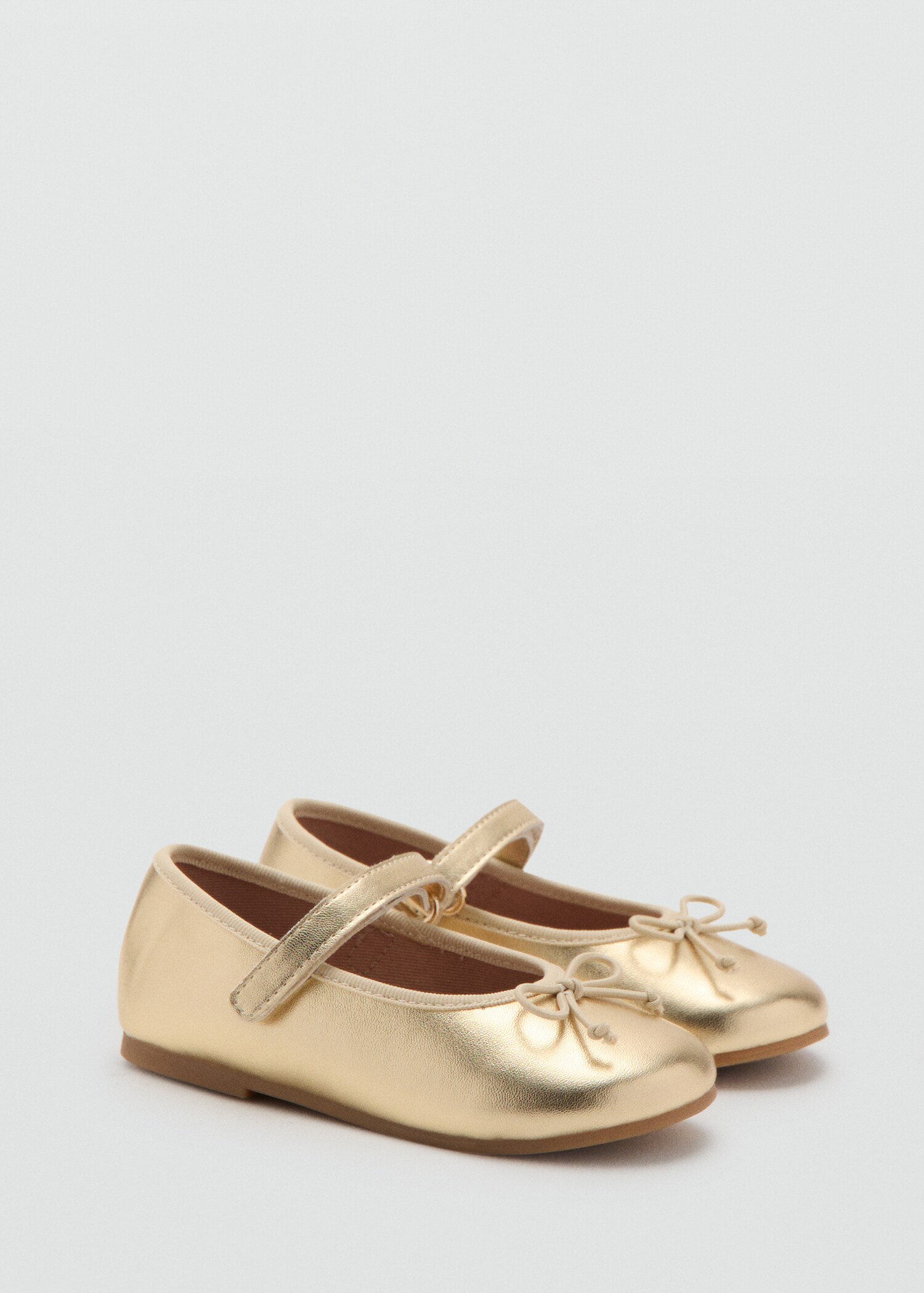 Metalická baleríny s vázačkou - Náhled ve středové rovině