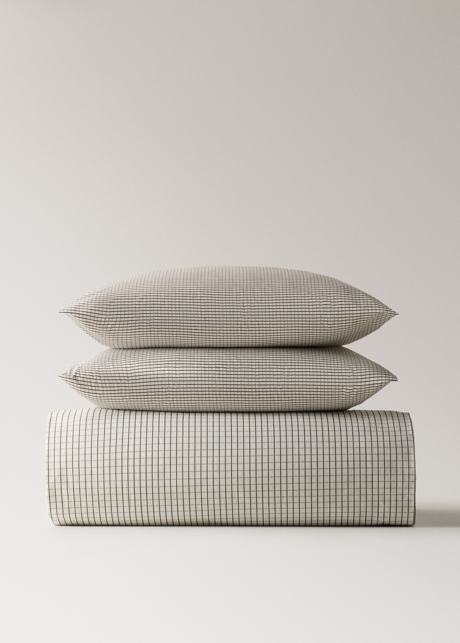 Wendebettbezug aus Baumwoll-Perkal mit Mini-Karomuster für 135/140 cm Bett - Artikel ohne Model