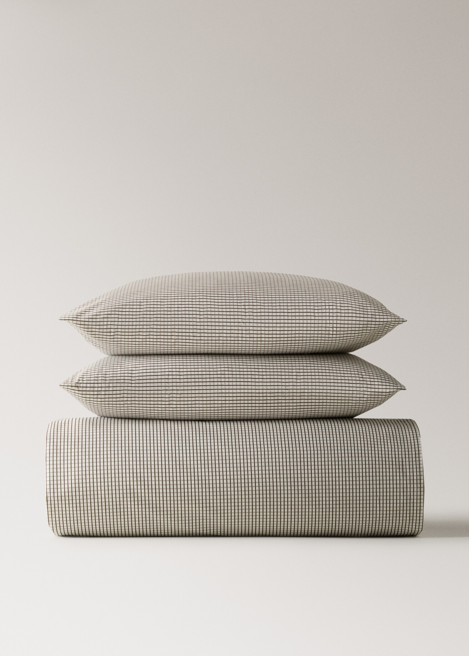 Wendebettbezug aus Baumwoll-Perkal mit Mini-Karomuster für 135/140 cm Bett - Detail des Artikels 4