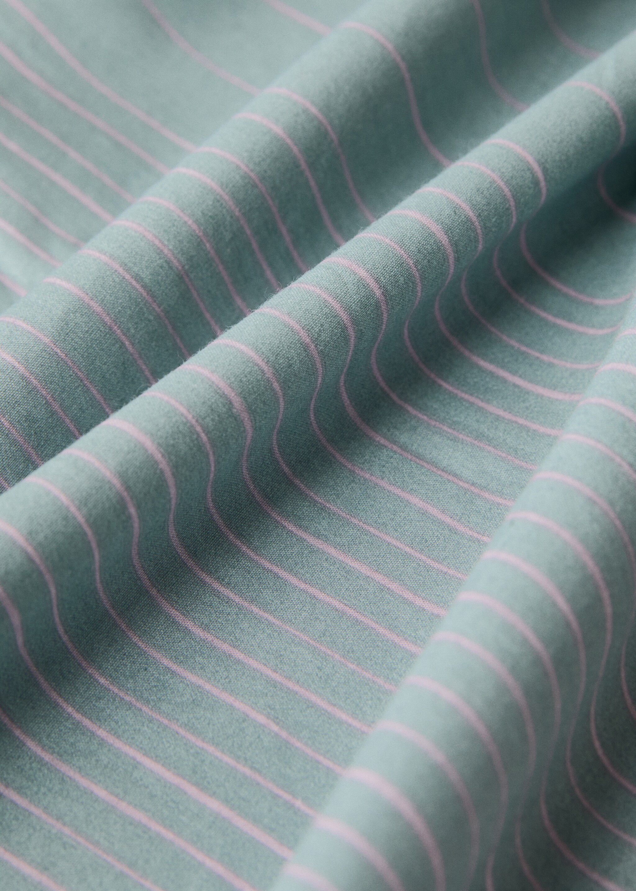 Cotton percale striped watercolor duvet cover for 135/140 cm bed - Details of the article 2, Aqua Green. Ref: 27013734-00.