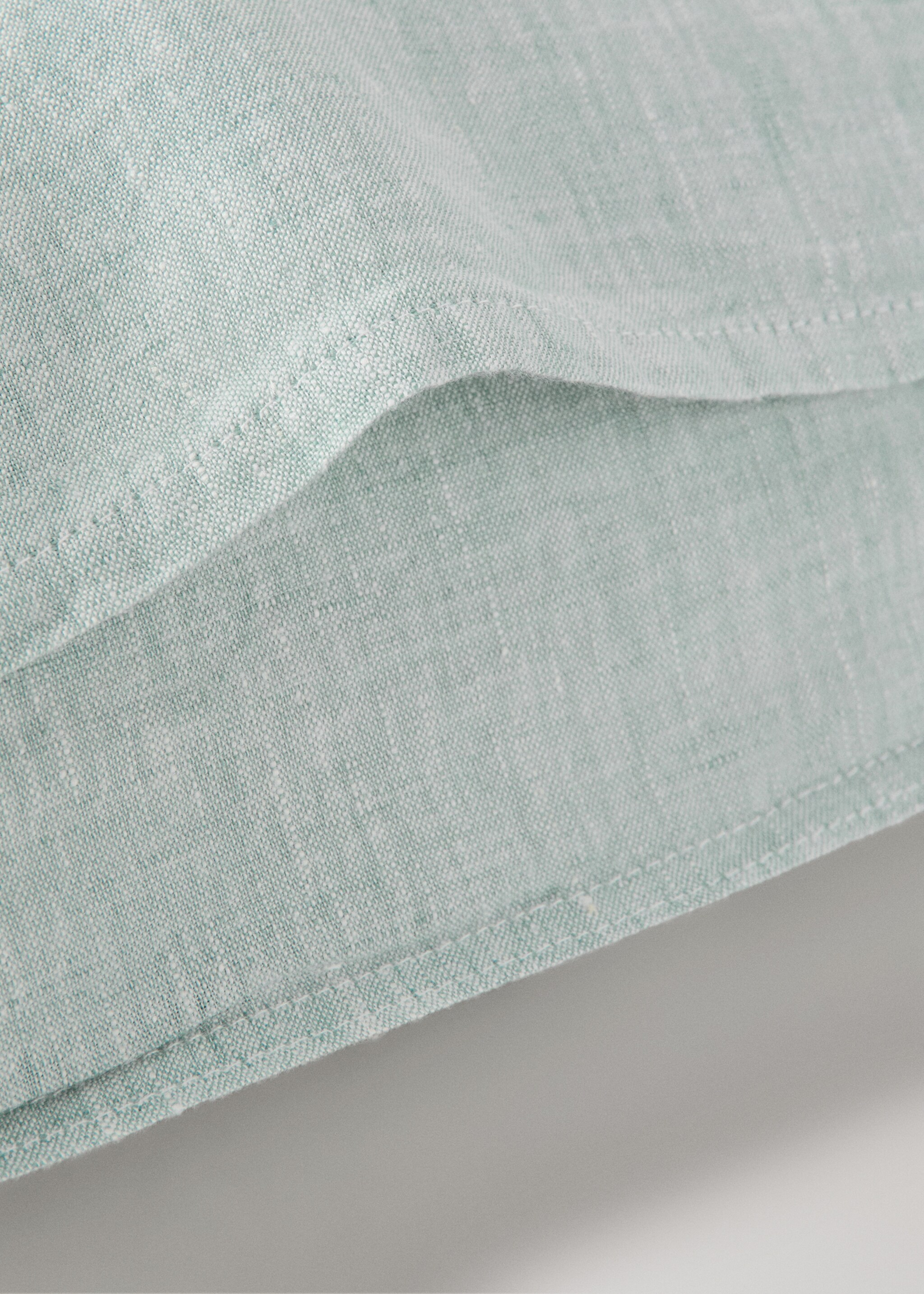 100% linen pillowcase  50X75cm - Details of the article 1, Pastel Green. Ref: 27013740-00.