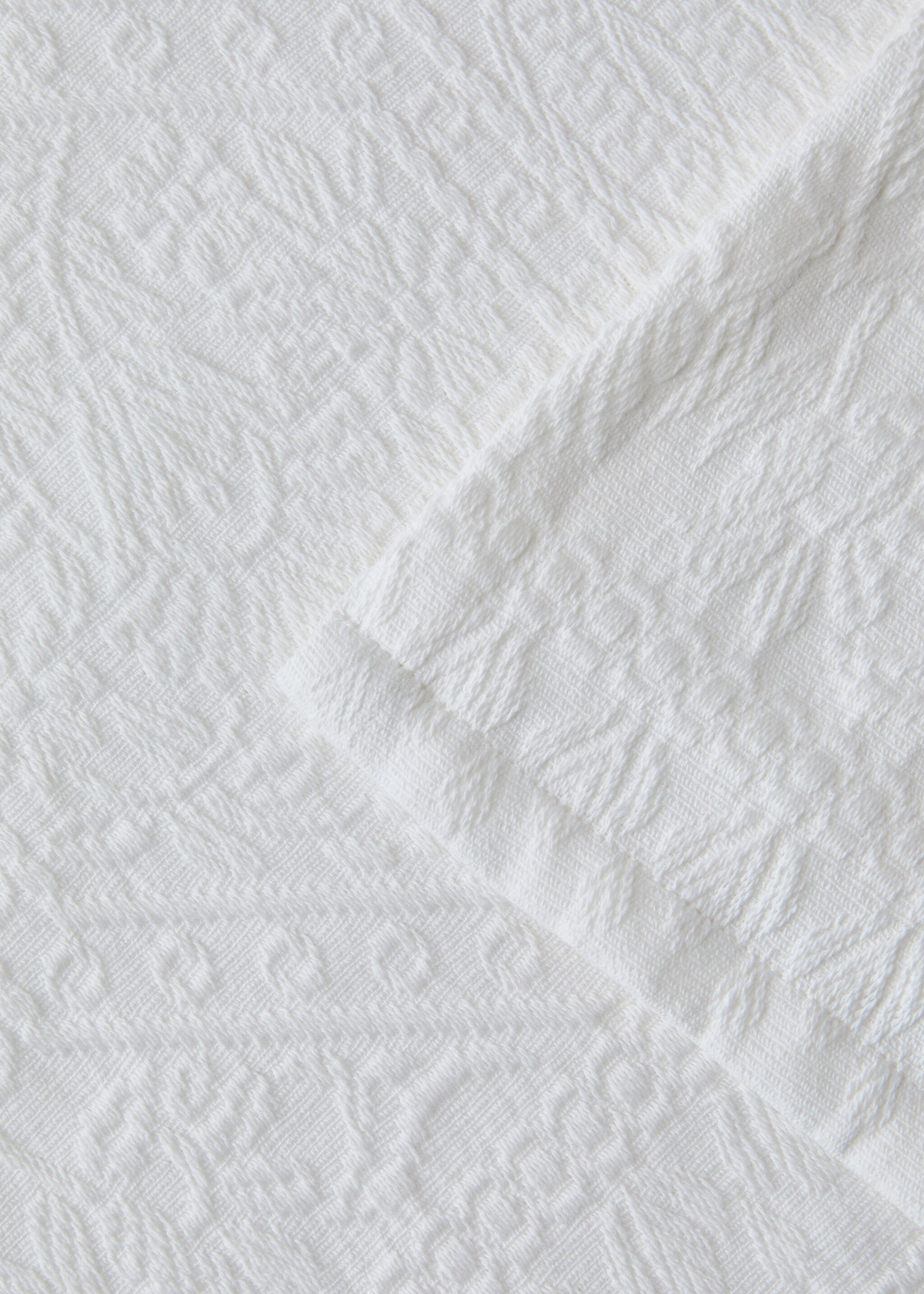 Vorgewaschene Jacquard-Tagesdecke, 300 g, für Betten 180/200 cm - Detail des Artikels 1, Ecru. Ref: 27013745-00.