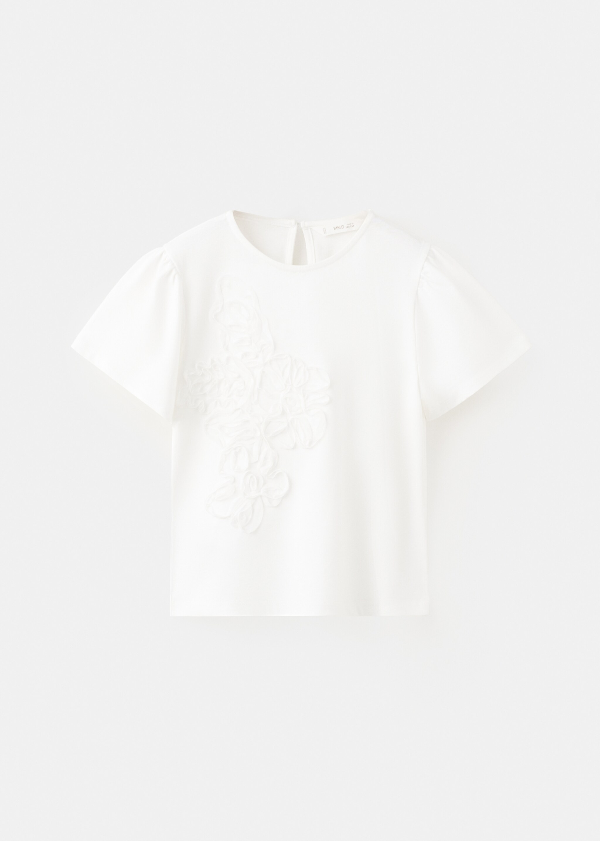 Embossed flowers t-shirt - Article without model, Off White. Ref: 27014044-00.