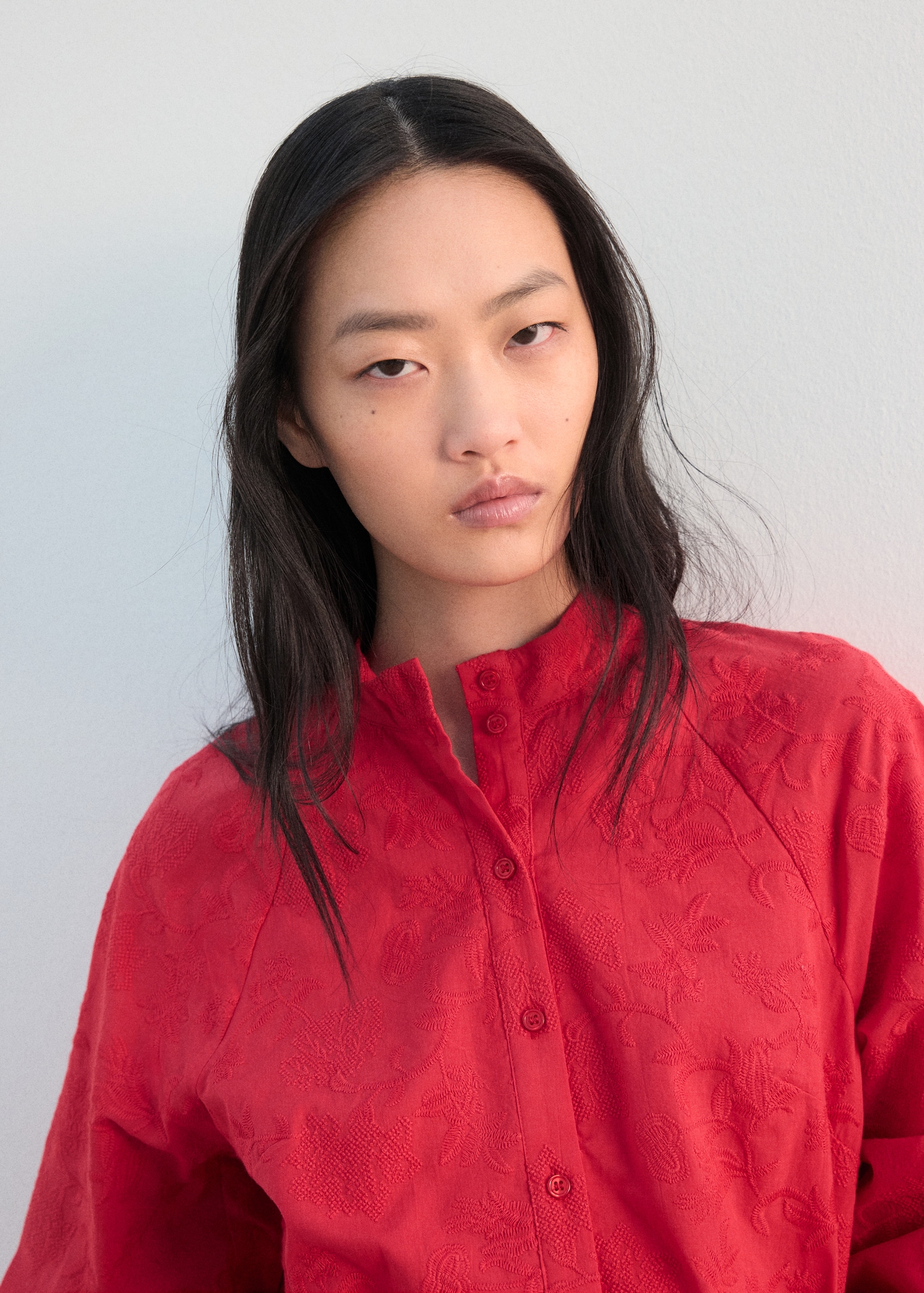 Embroidered shirt dress - Details of the article 1