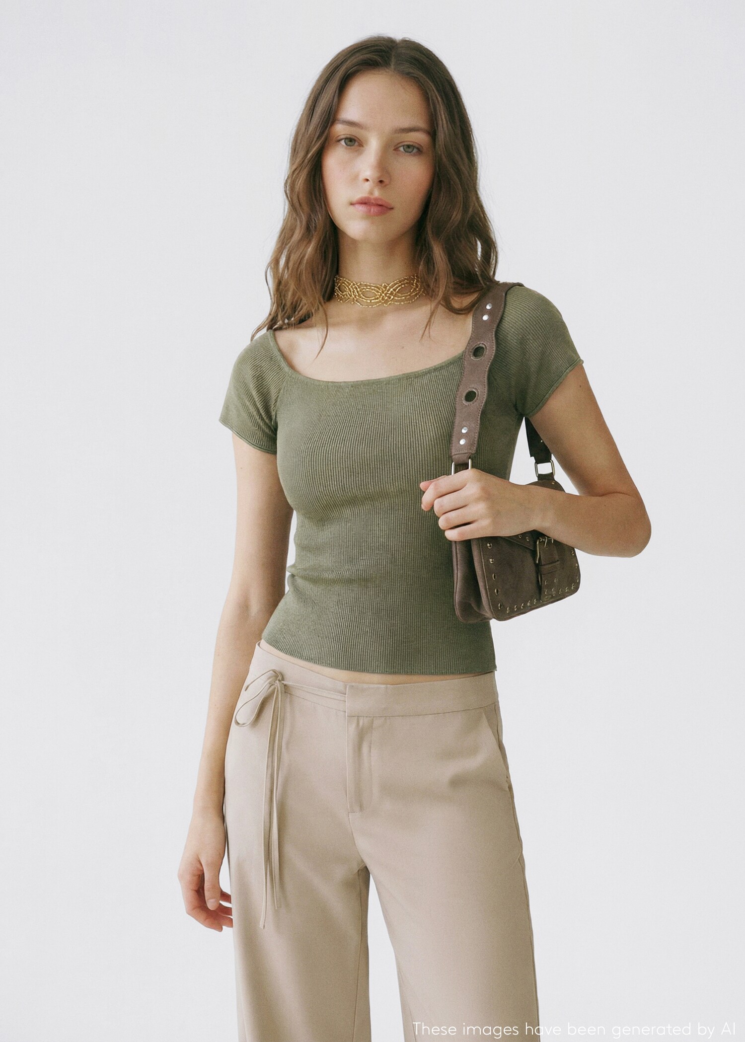 Fitted crop top - Medium plane