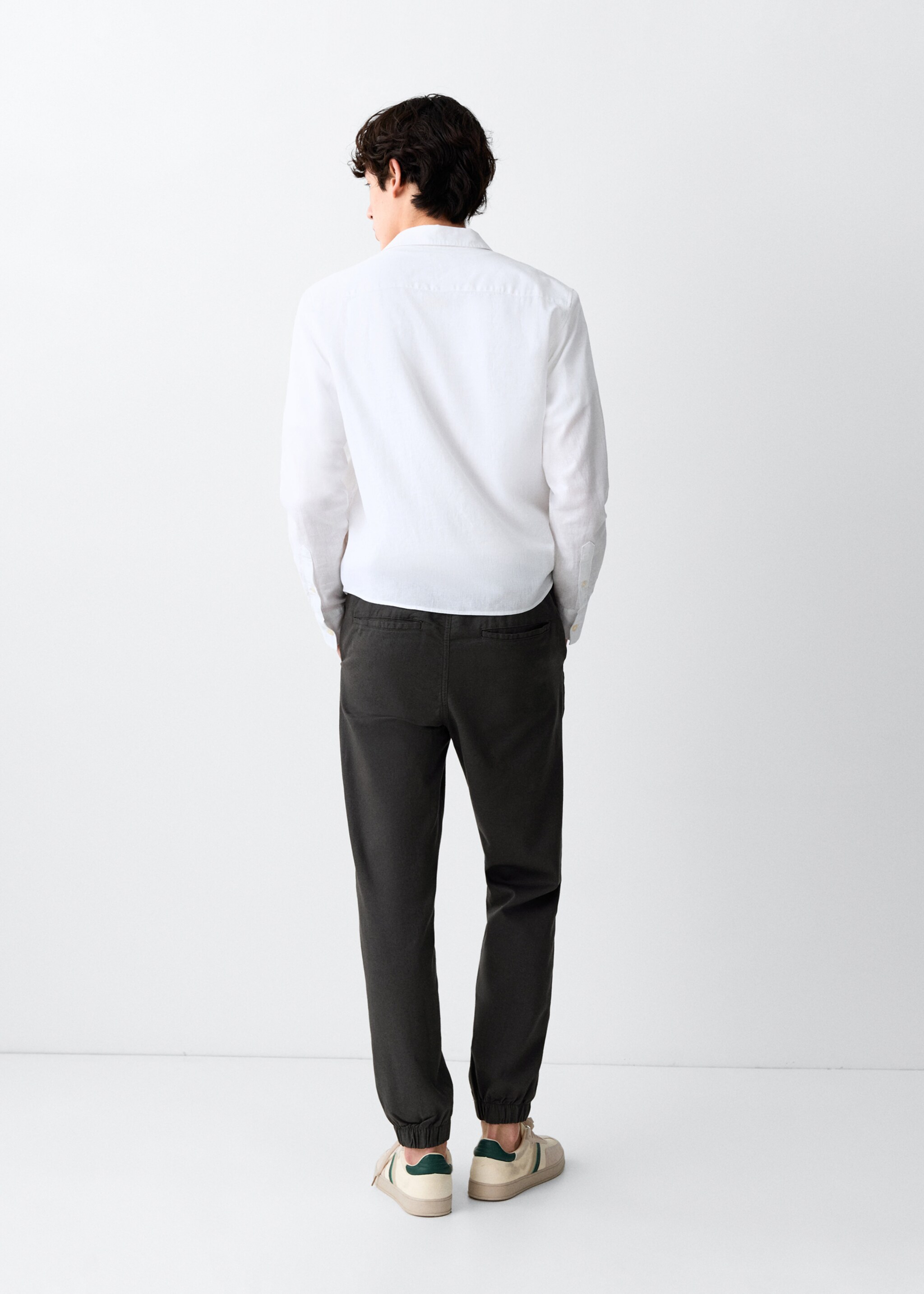 Drawstring jogger trousers - Reverse of the article, Charcoal. Ref: 27014055-00.