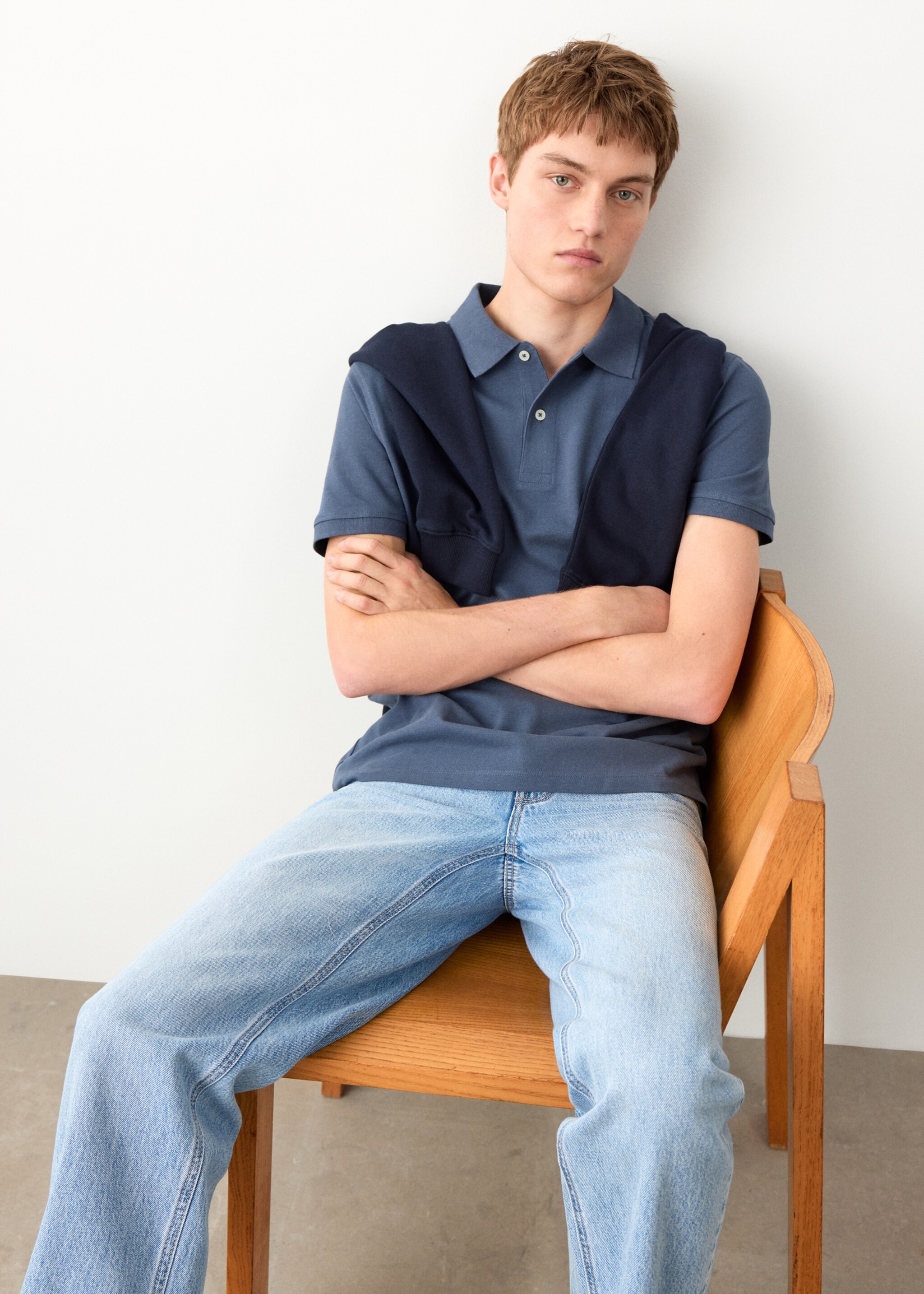 Polo coton piqué - Détail de l'article 6, Bleu marine. Ref: 27014059-00.