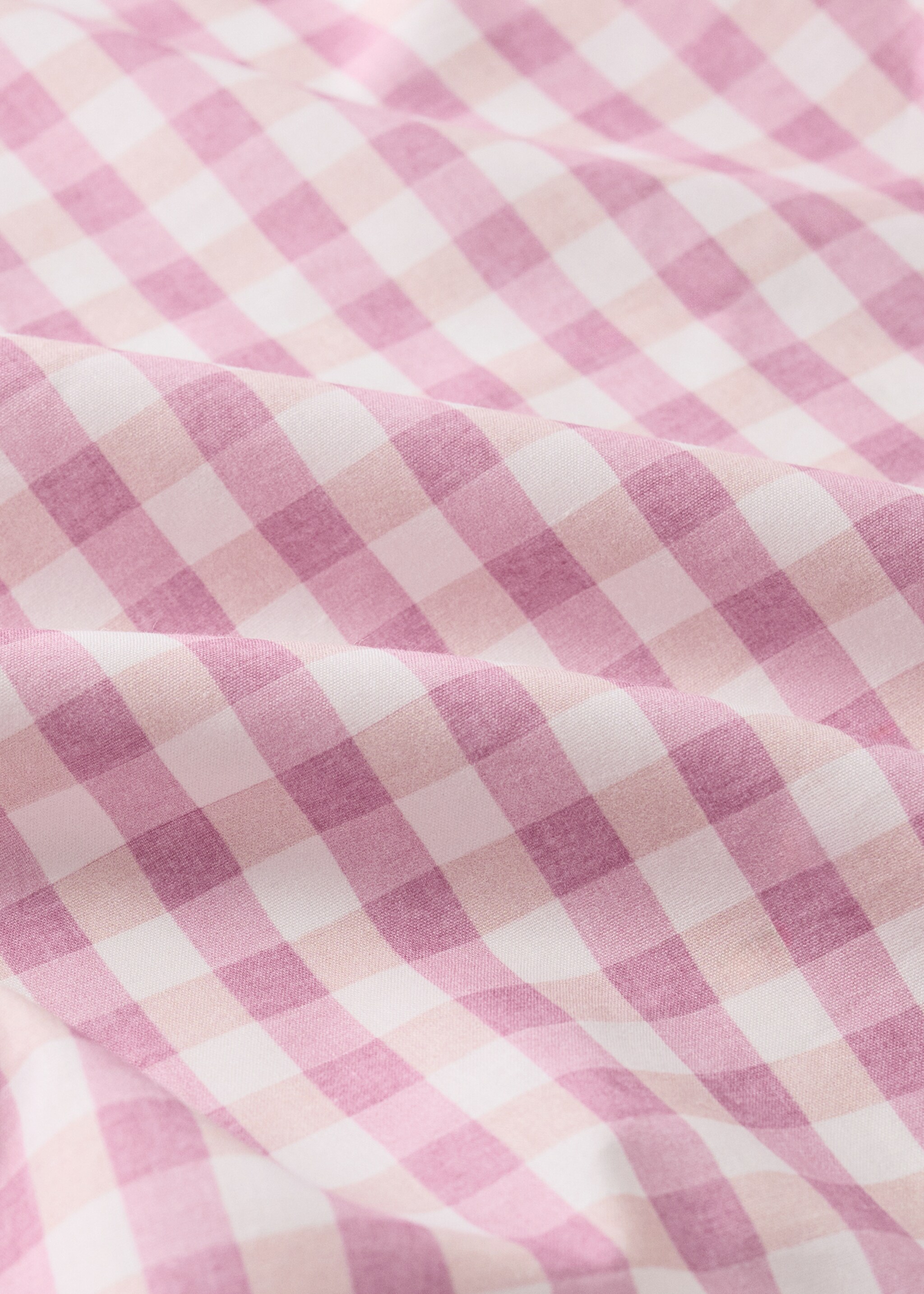 Fitted sheet cotton gingham 90 cm bed - Details of the article 1, Pink. Ref: 27014065-00.