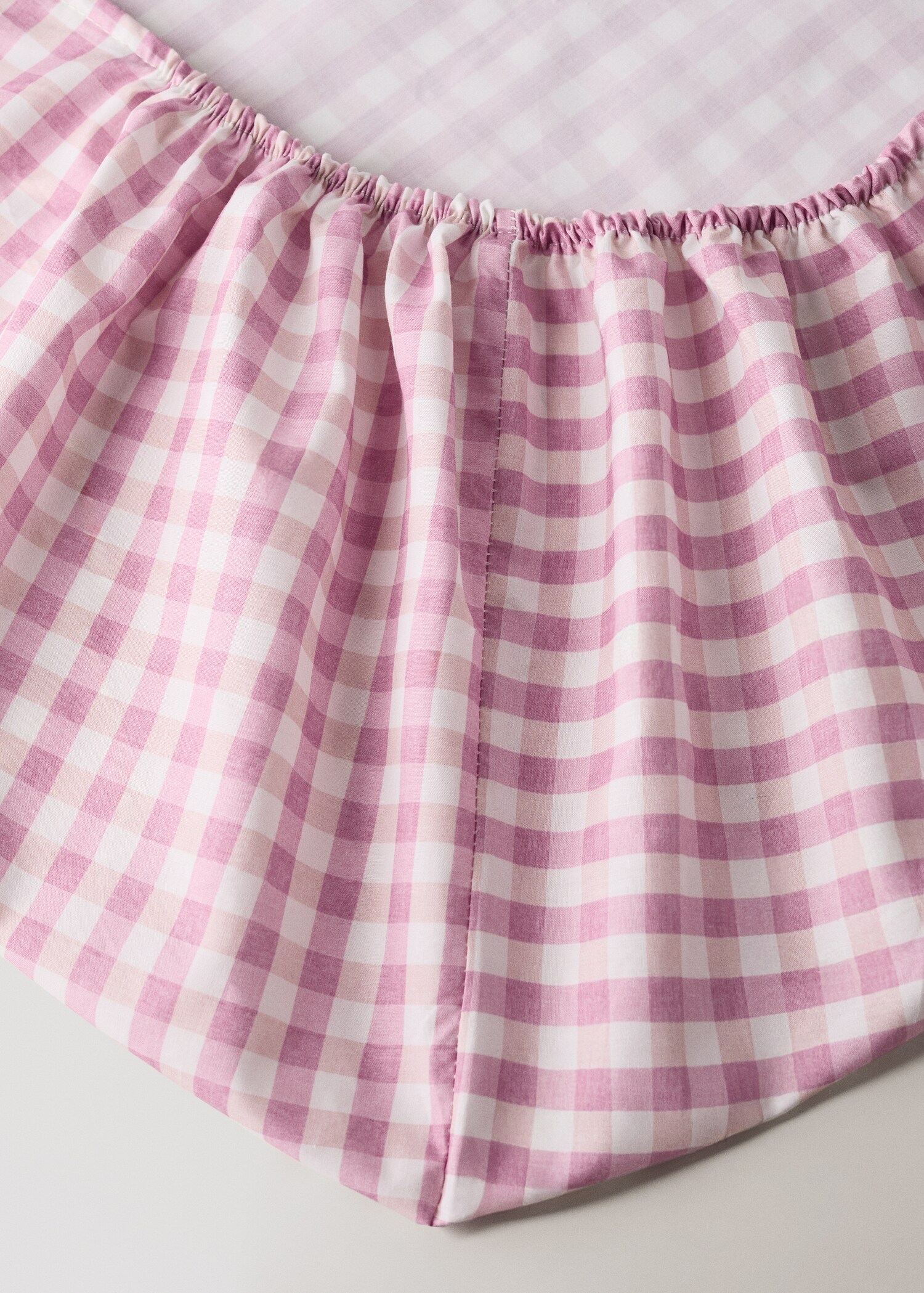 Fitted sheet cotton gingham 90 cm bed - Details of the article 2