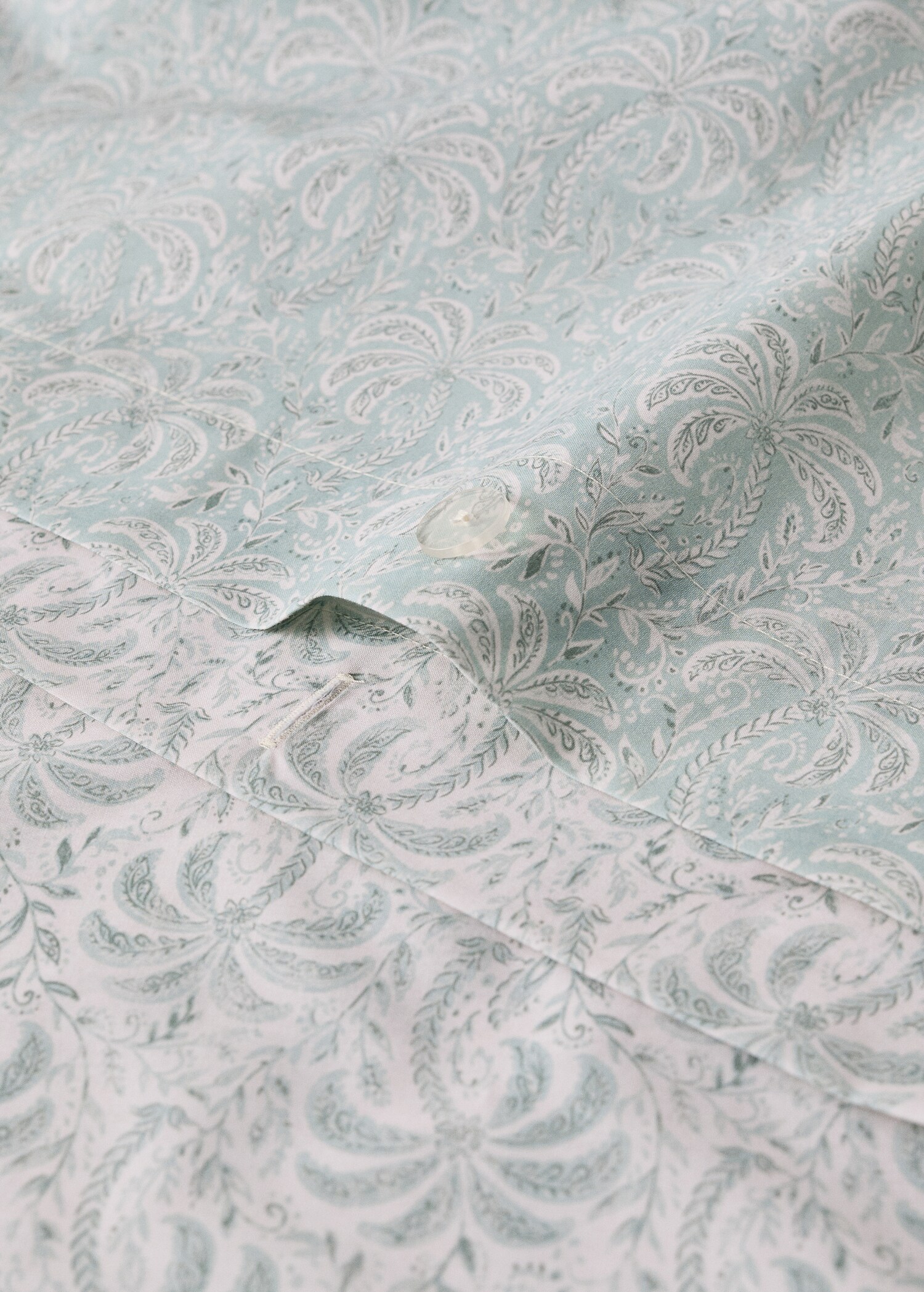 Percale cotton palm tree duvet cover for a 90 cm single bed - Details of the article 1