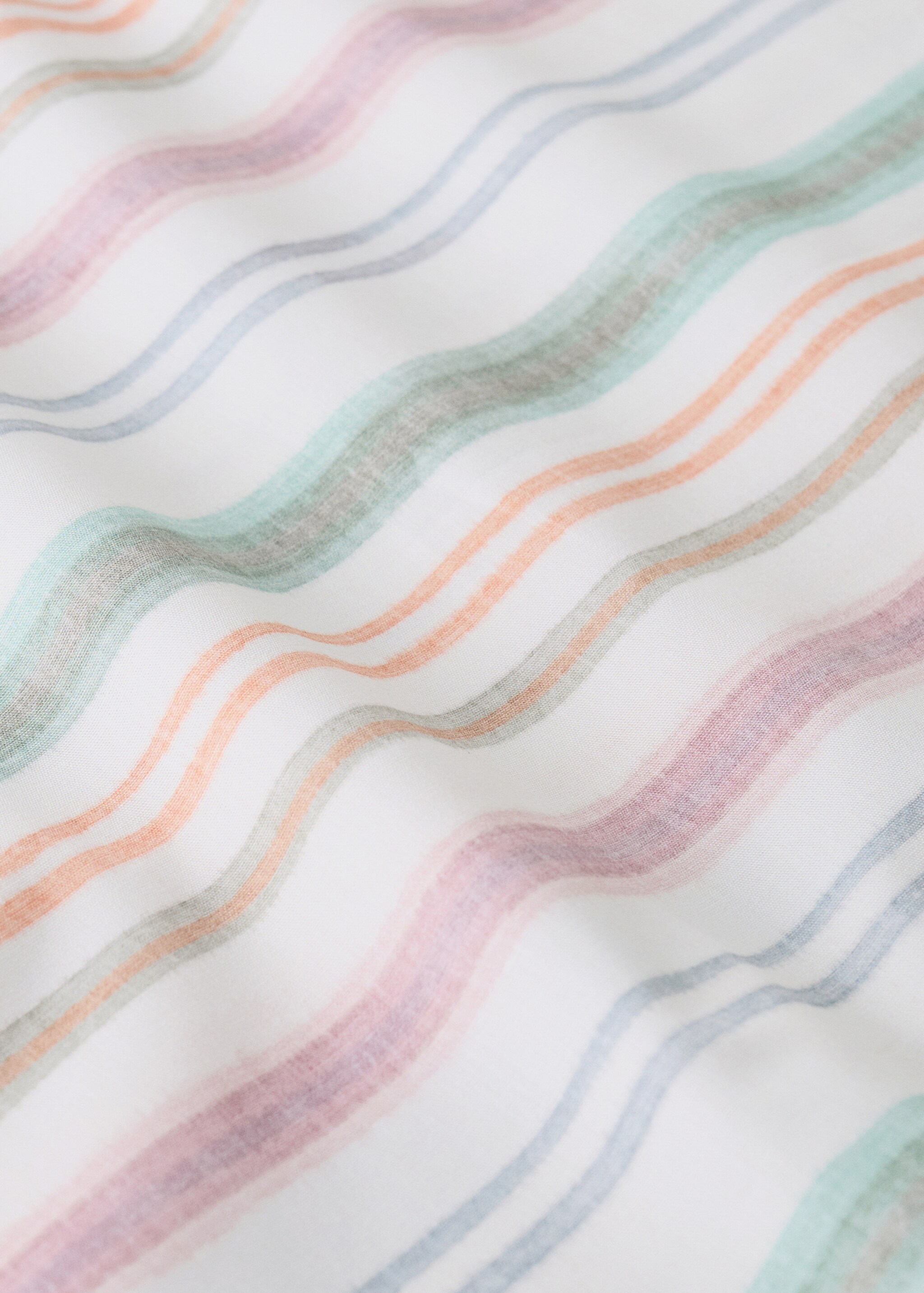 Multistripe percale cotton duvet cover, colours Bed 135/140 cm - Details of the article 1, Green. Ref: 27014072-00.