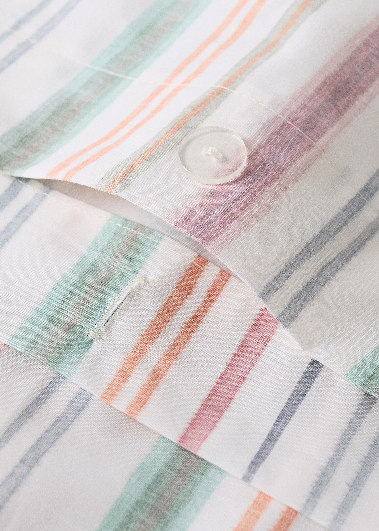 Multistripe percale cotton duvet cover, colours Bed 135/140 cm - Details of the article 2