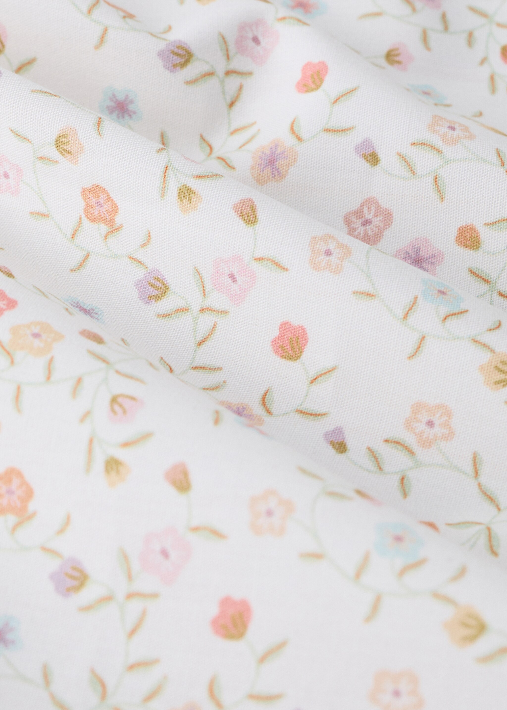 Reversible children's duvet cover with stripes and flowers Queen Bed - Details of the article 2, Pink. Ref: 27014074-00.