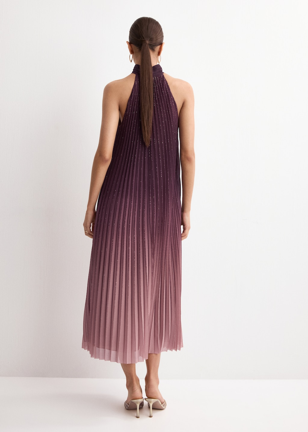Pleated halter neck dress - image 3