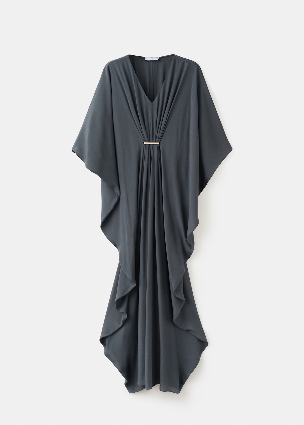 Draped dress with three-quarter sleeves - image 2