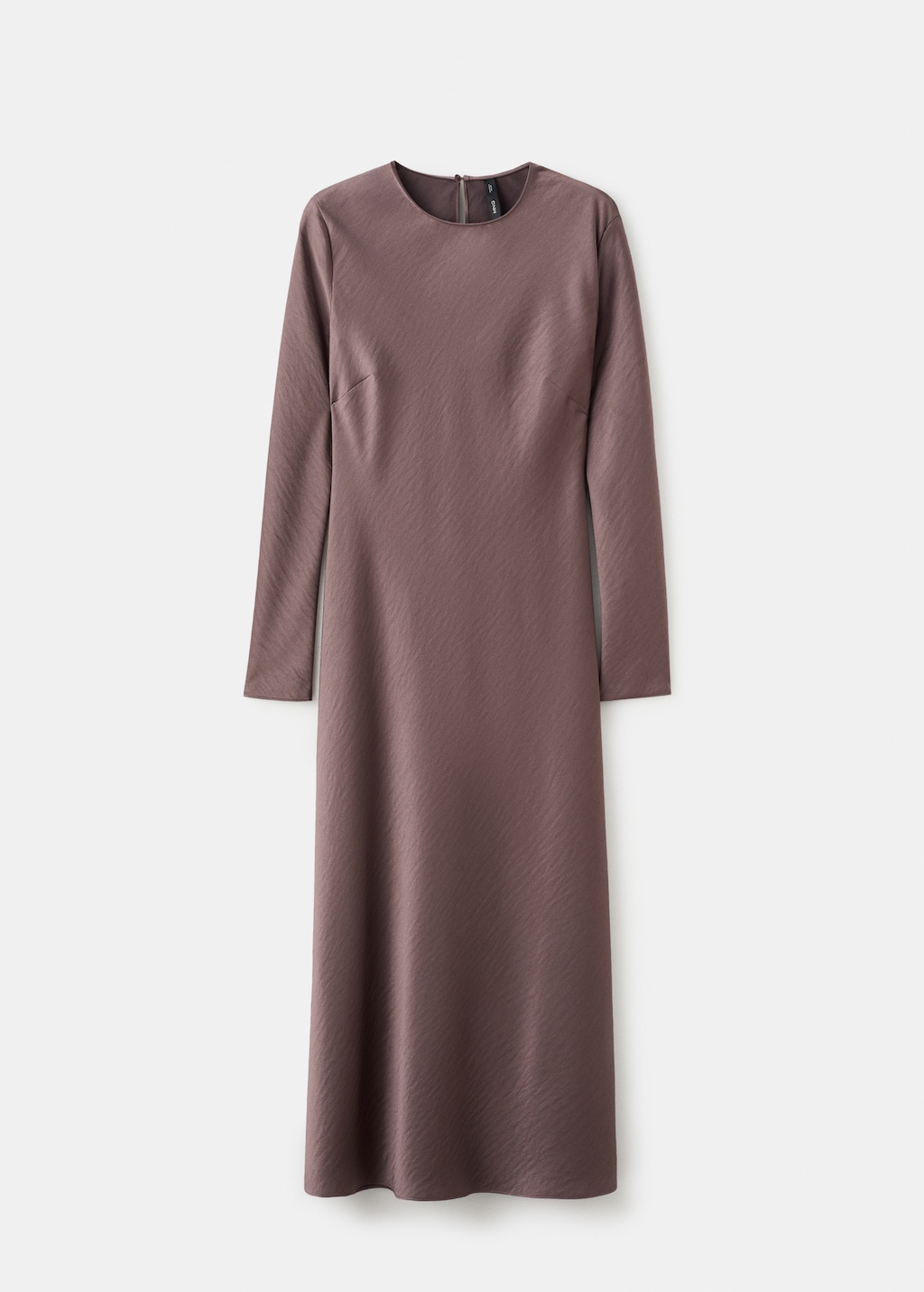 Long satin textured dress - image 5