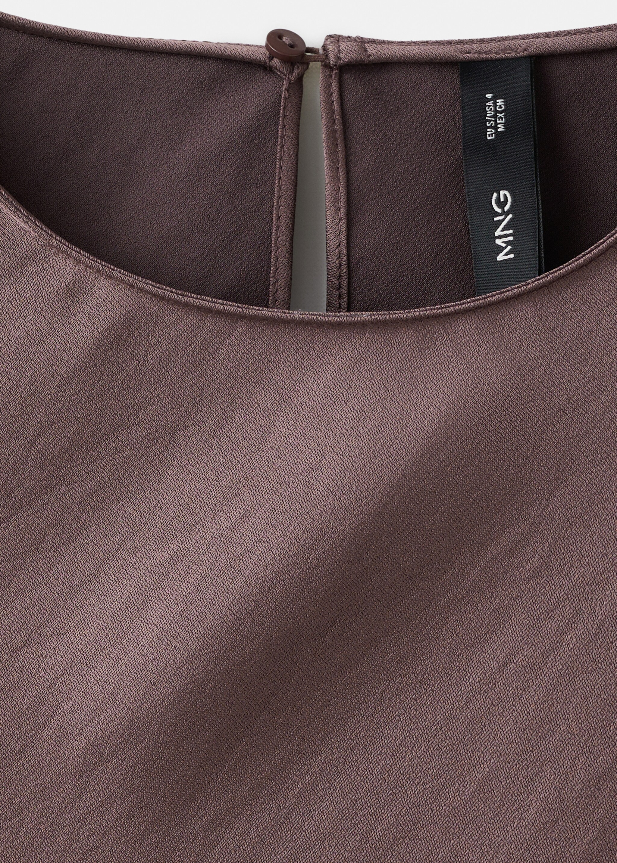 Long satin textured dress - Details of the article 8, Light/Pastel Purple. Ref: 27014088-00.