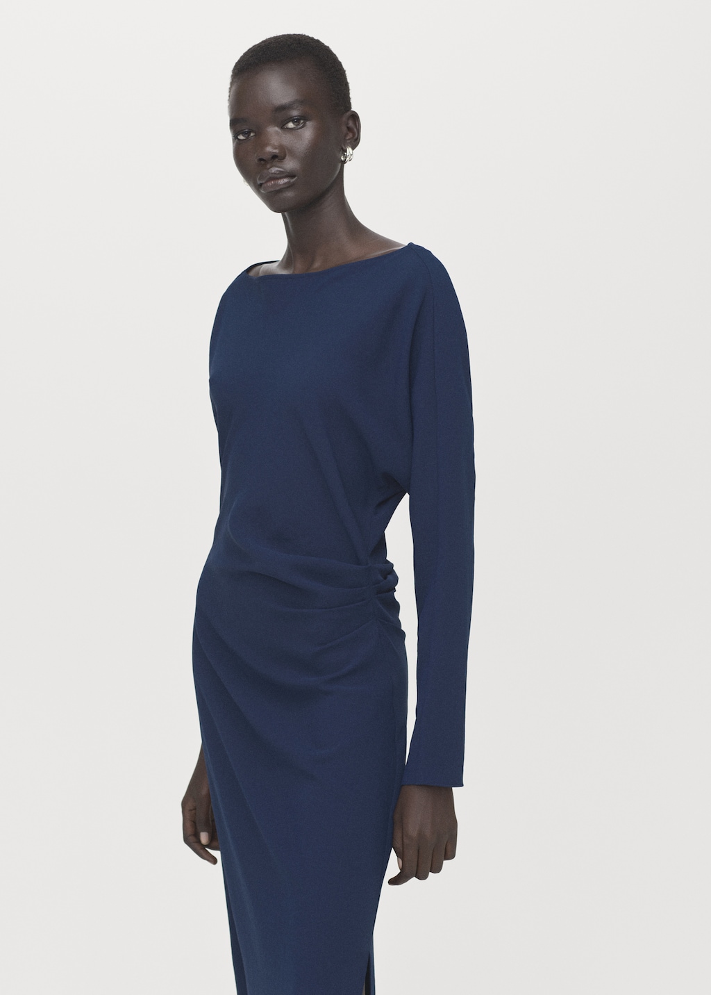 Boat-neck ruched dress - image 3