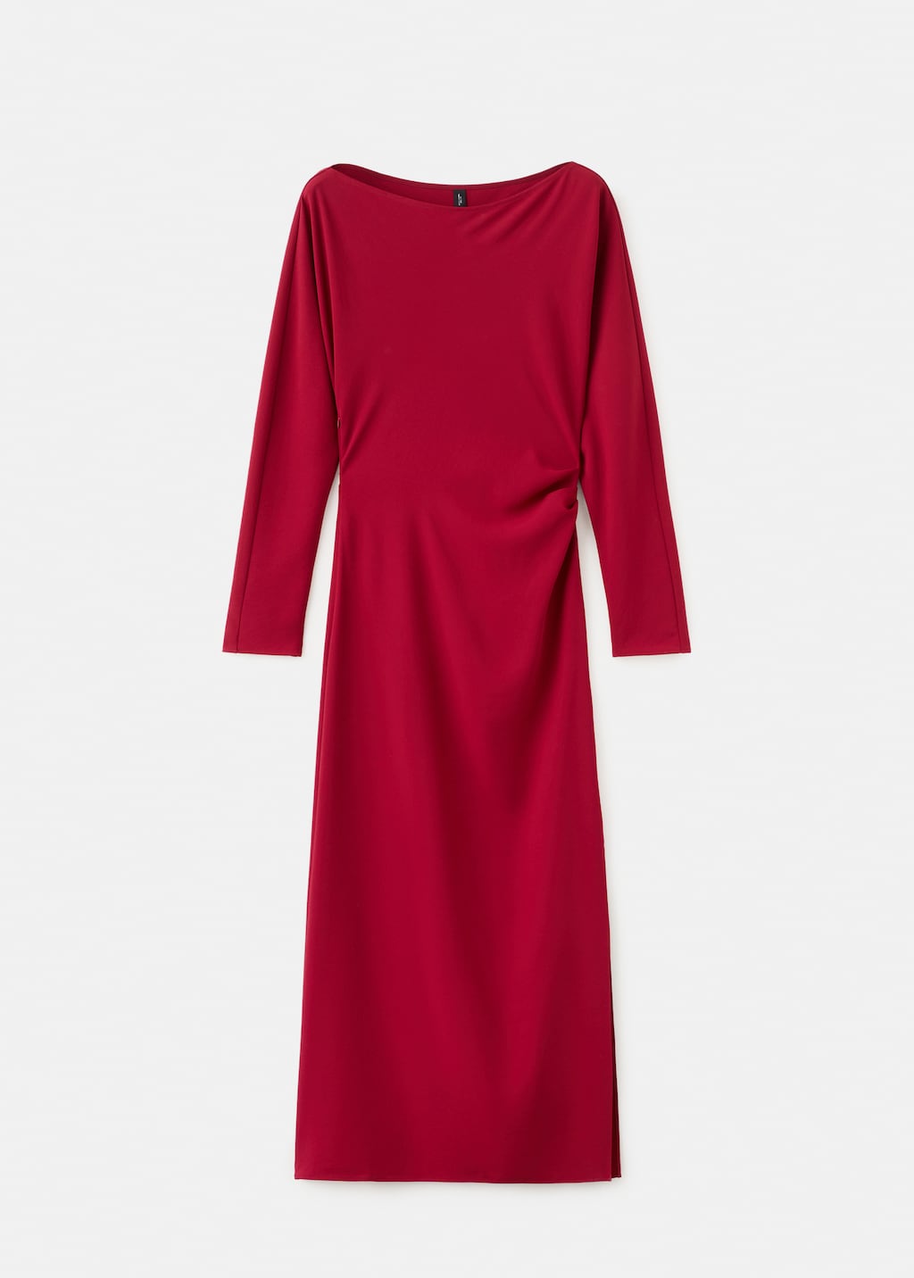 Mango Boat-neck ruched dress