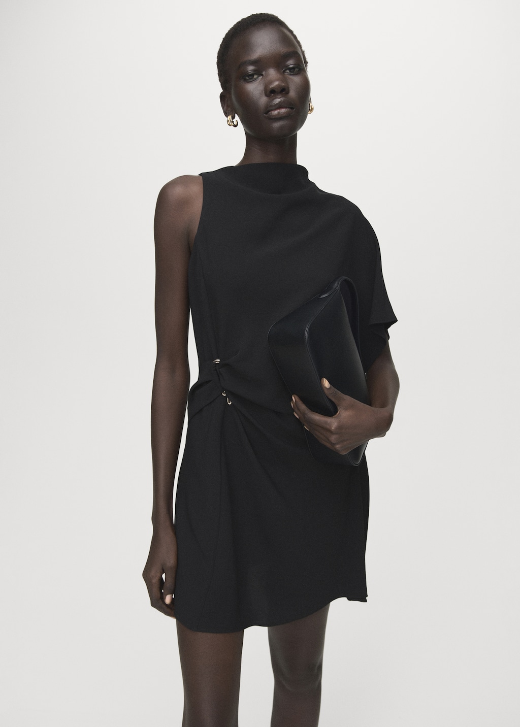 Short asymmetrical sleeve dress - image 3
