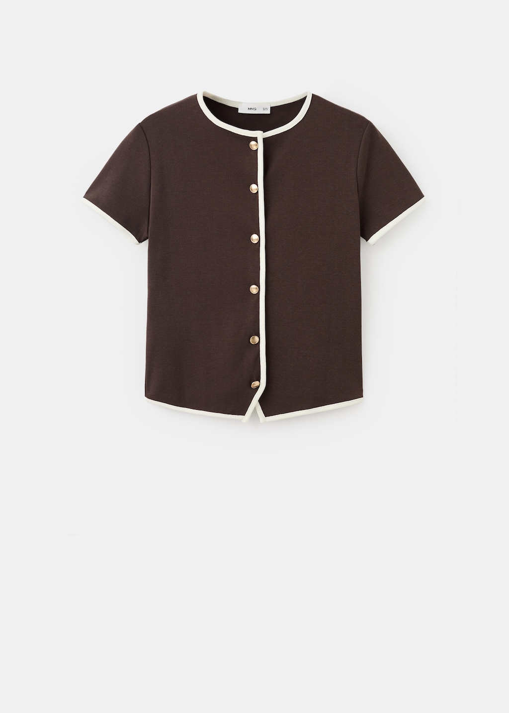 Mango Buttoned cotton T-shirt