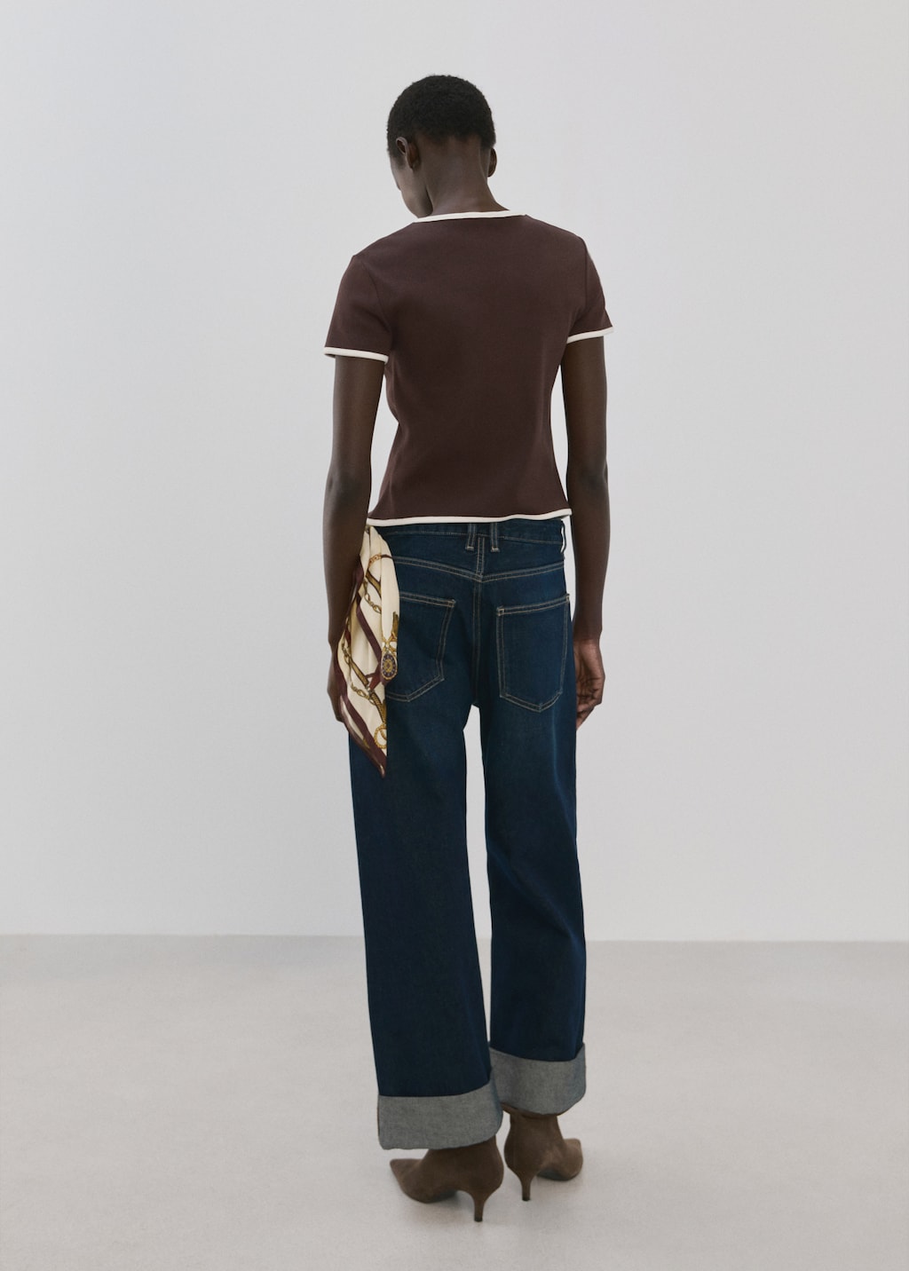 Mango Buttoned cotton T-shirt