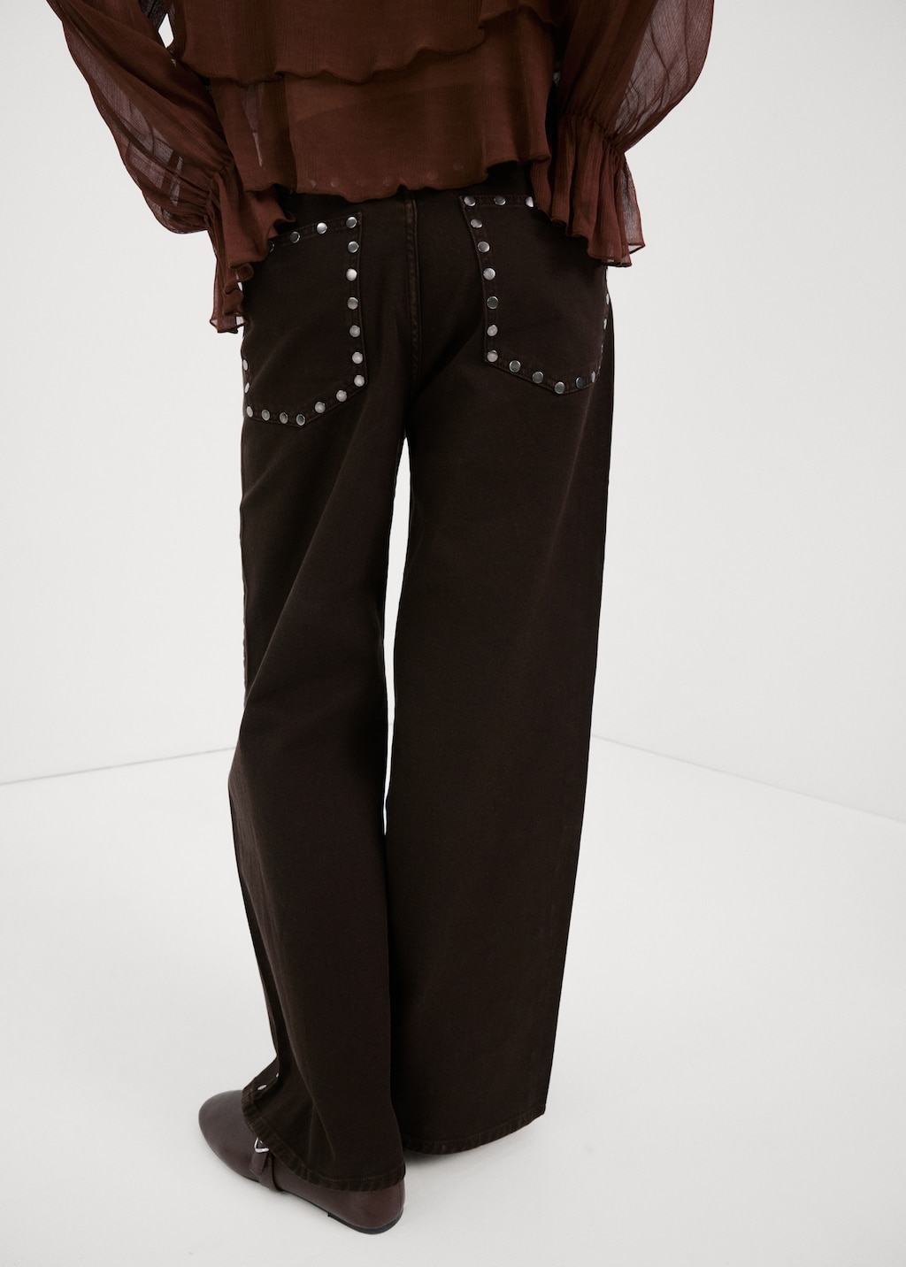 Wide leg studded jeans - image 2