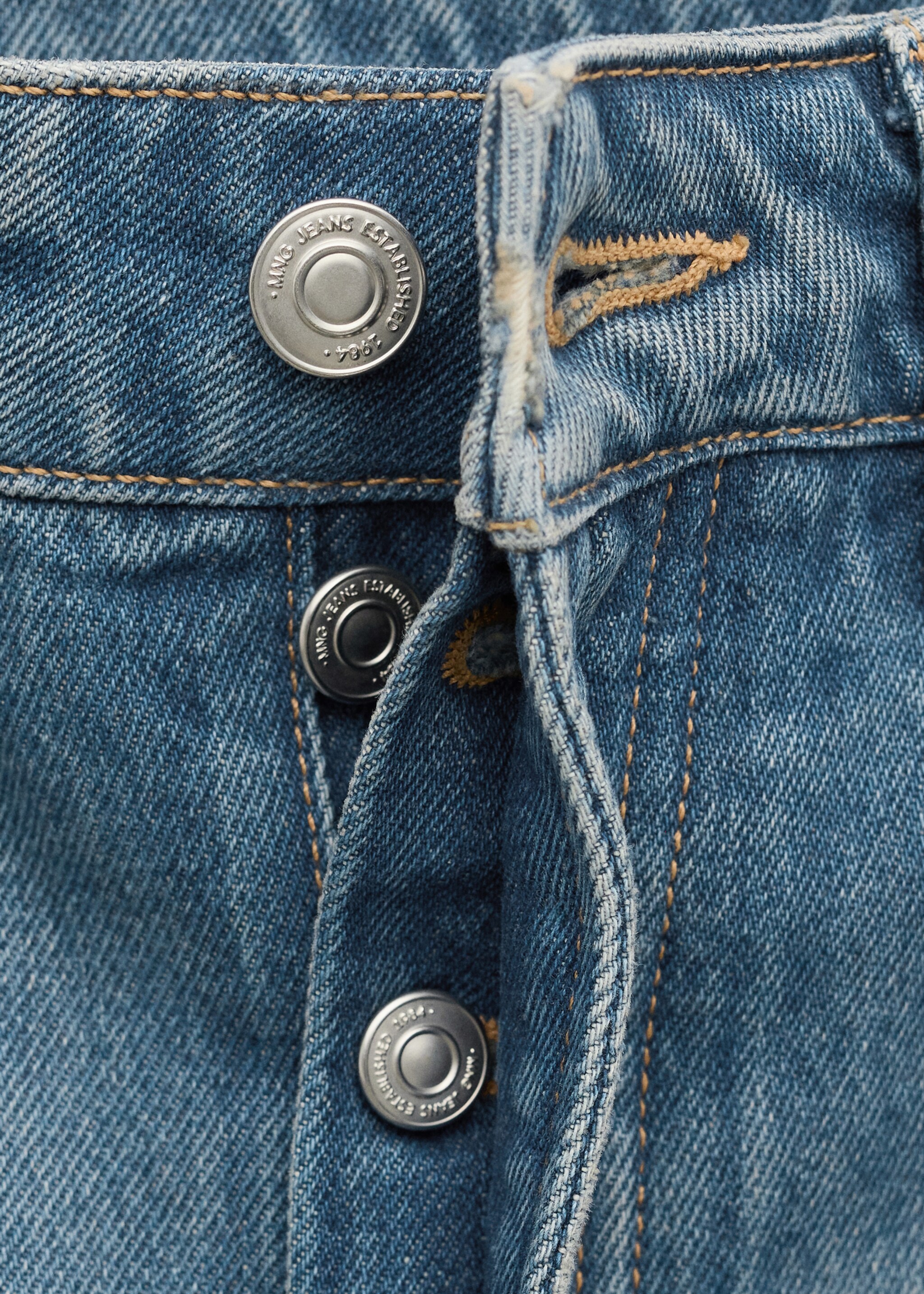 Jean balloon taille haute - Détail de l'article 8, Bleu moyen. Ref: 27014102-00.