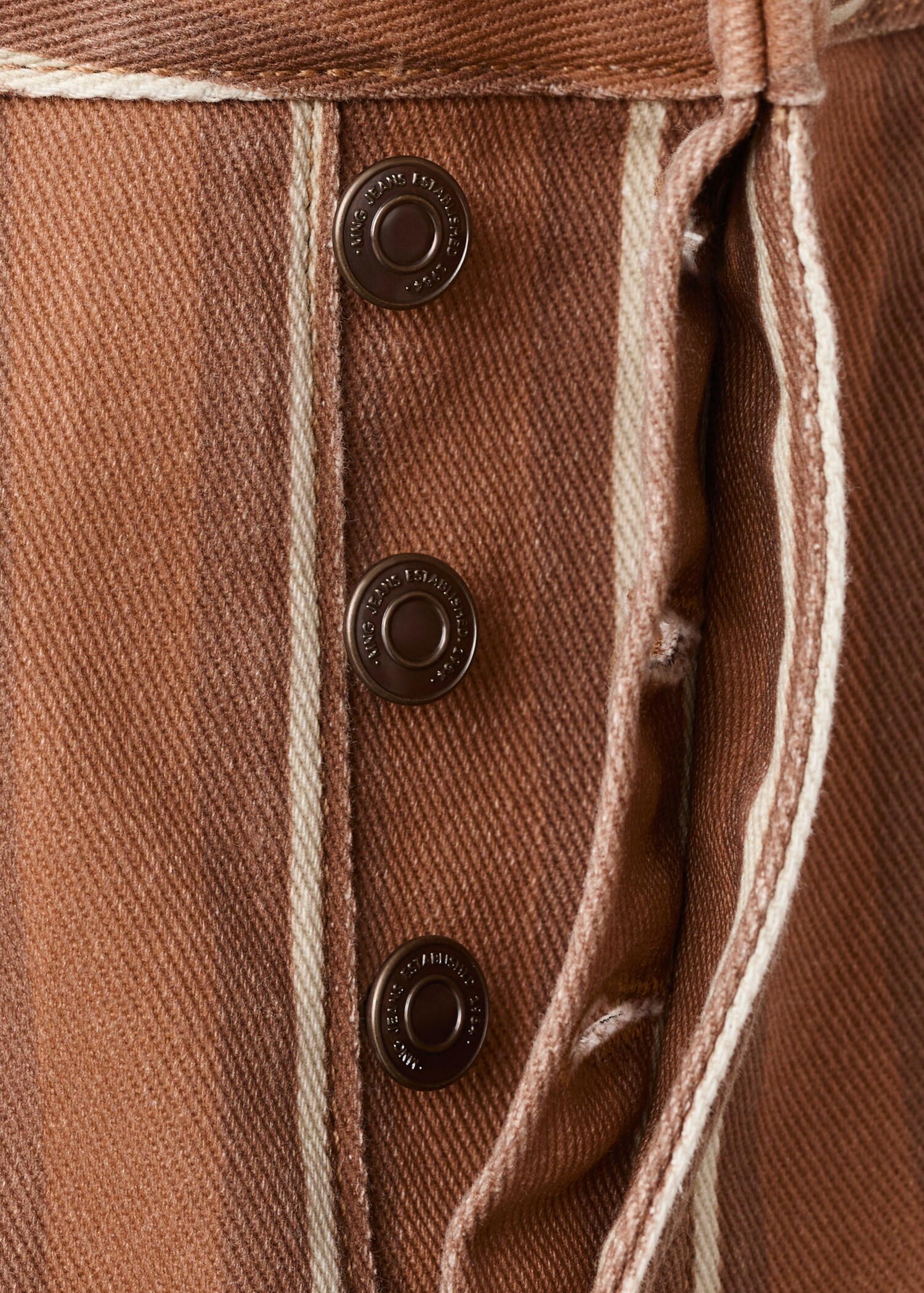 Straight striped jeans - Details of the article 0