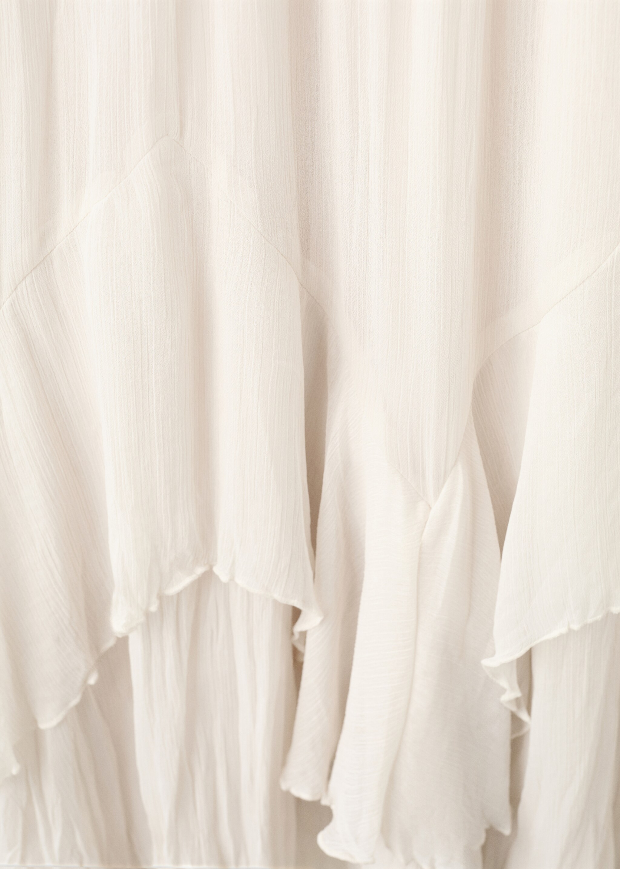 Long ruffled dress - Details of the article 0, Ice Grey. Ref: 27014107-00.