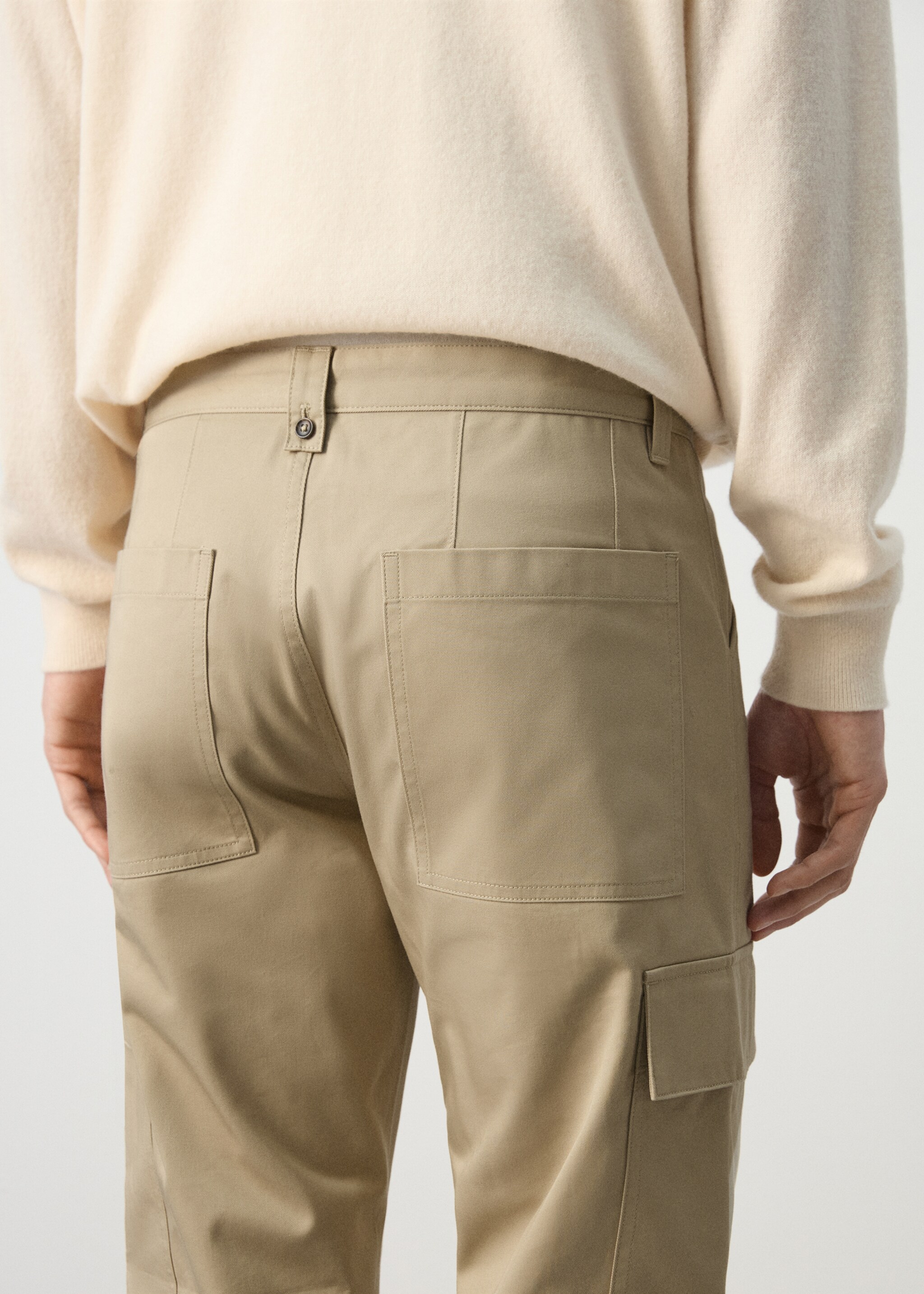 Pantalon cargo 100 % coton - Détail de l'article 6, Beige. Ref: 27014412-00.