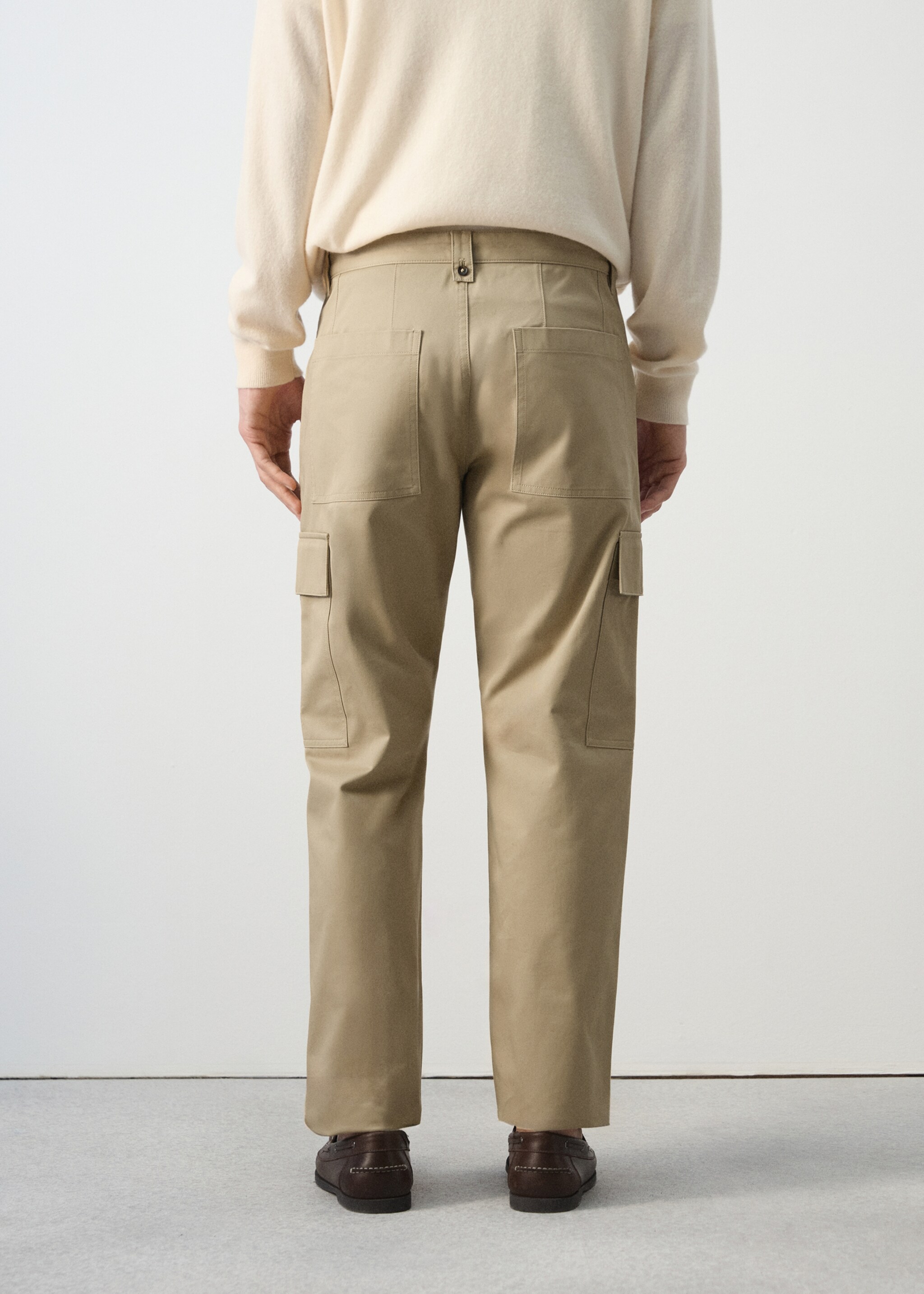 Pantalon cargo 100 % coton - Verso de l’article, Beige. Ref: 27014412-00.