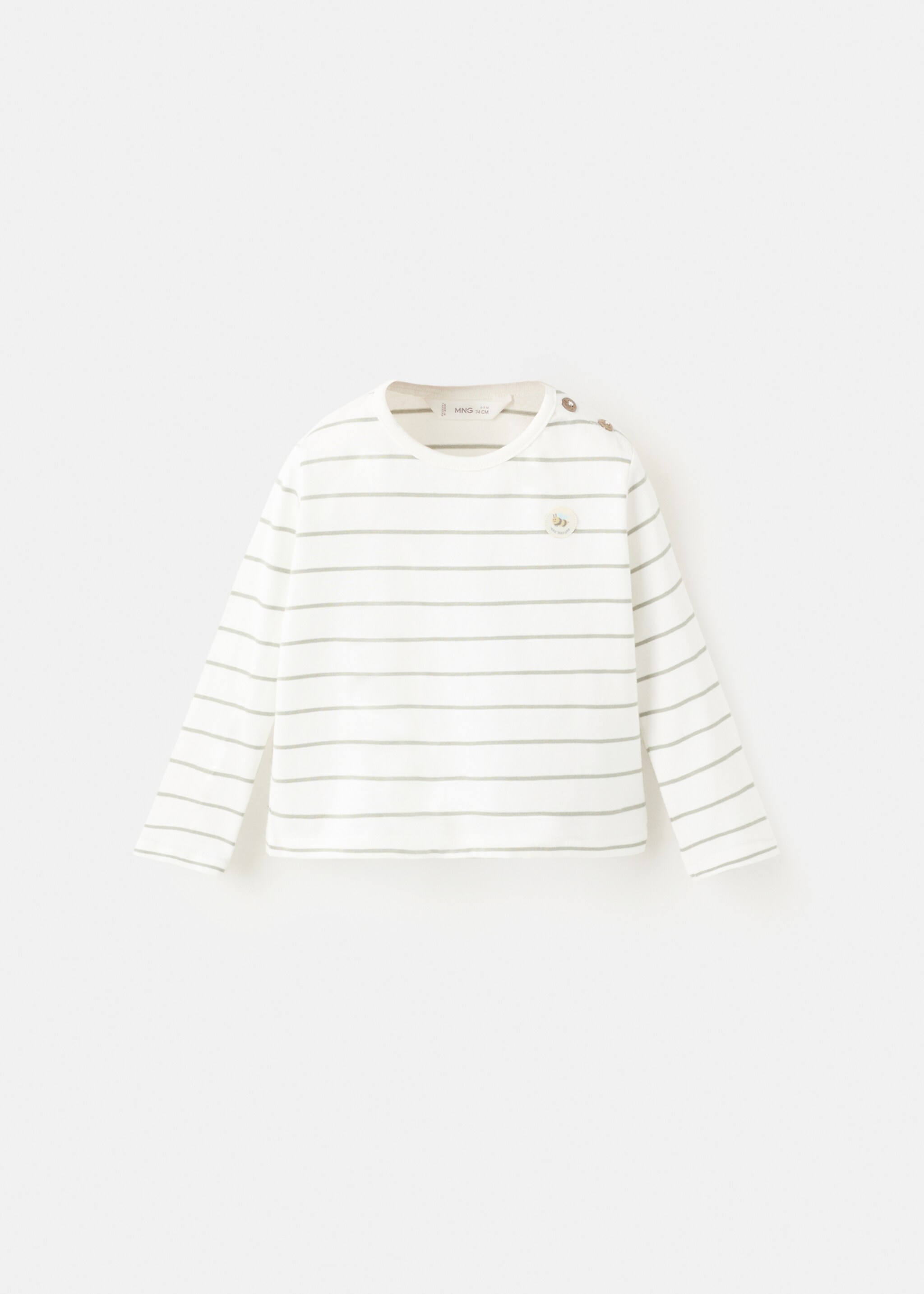 Striped T-shirt with patch detail - Article without model, Off White. Ref: 27014413-00.