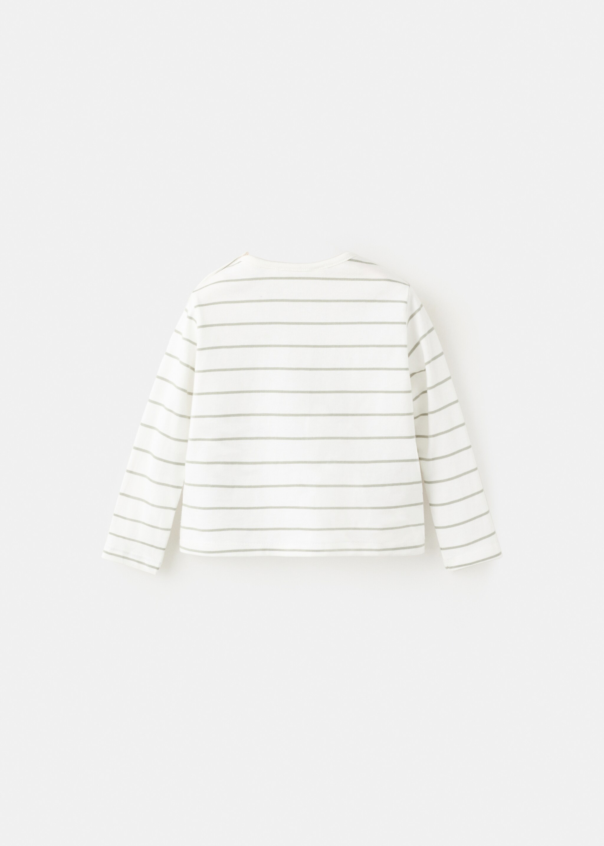 Striped T-shirt with patch detail - Reverse of the article, Off White. Ref: 27014413-00.