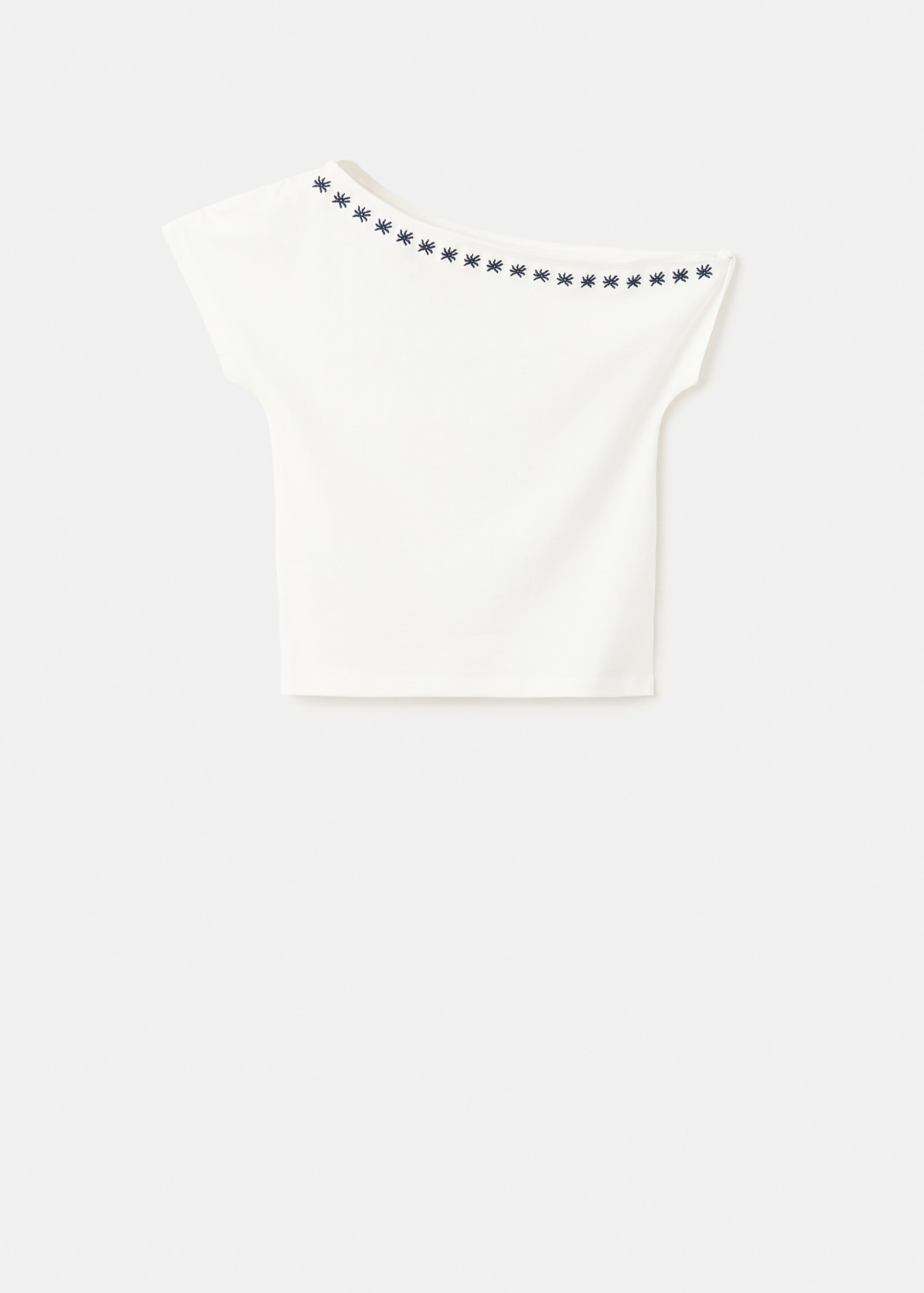 Top crop asimétrico - Artículo sin modelo, Blanco roto. Ref: 27014419-00.