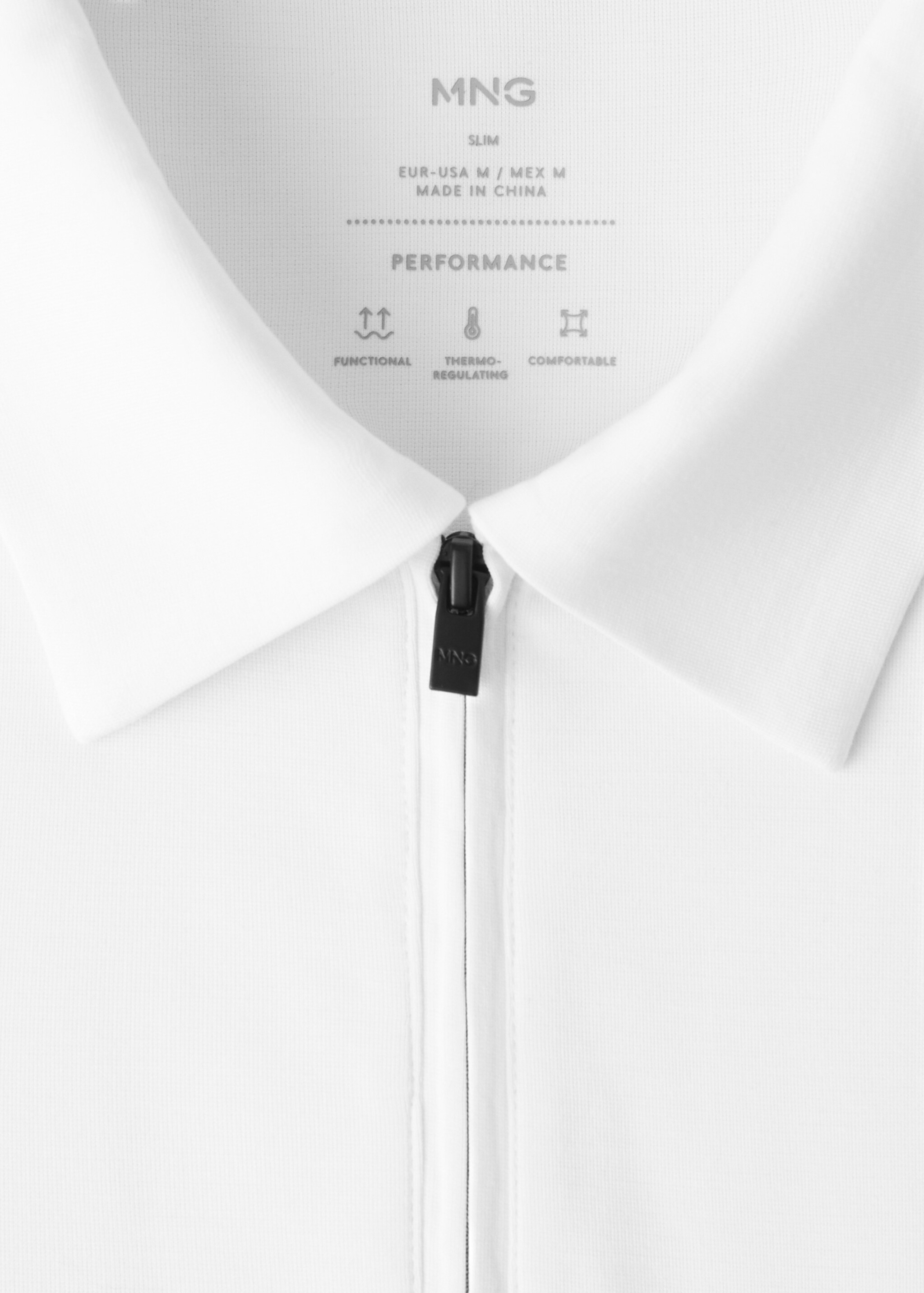 Comfort stretch zip polo - Details of the article 8, White. Ref: 27014428-00.