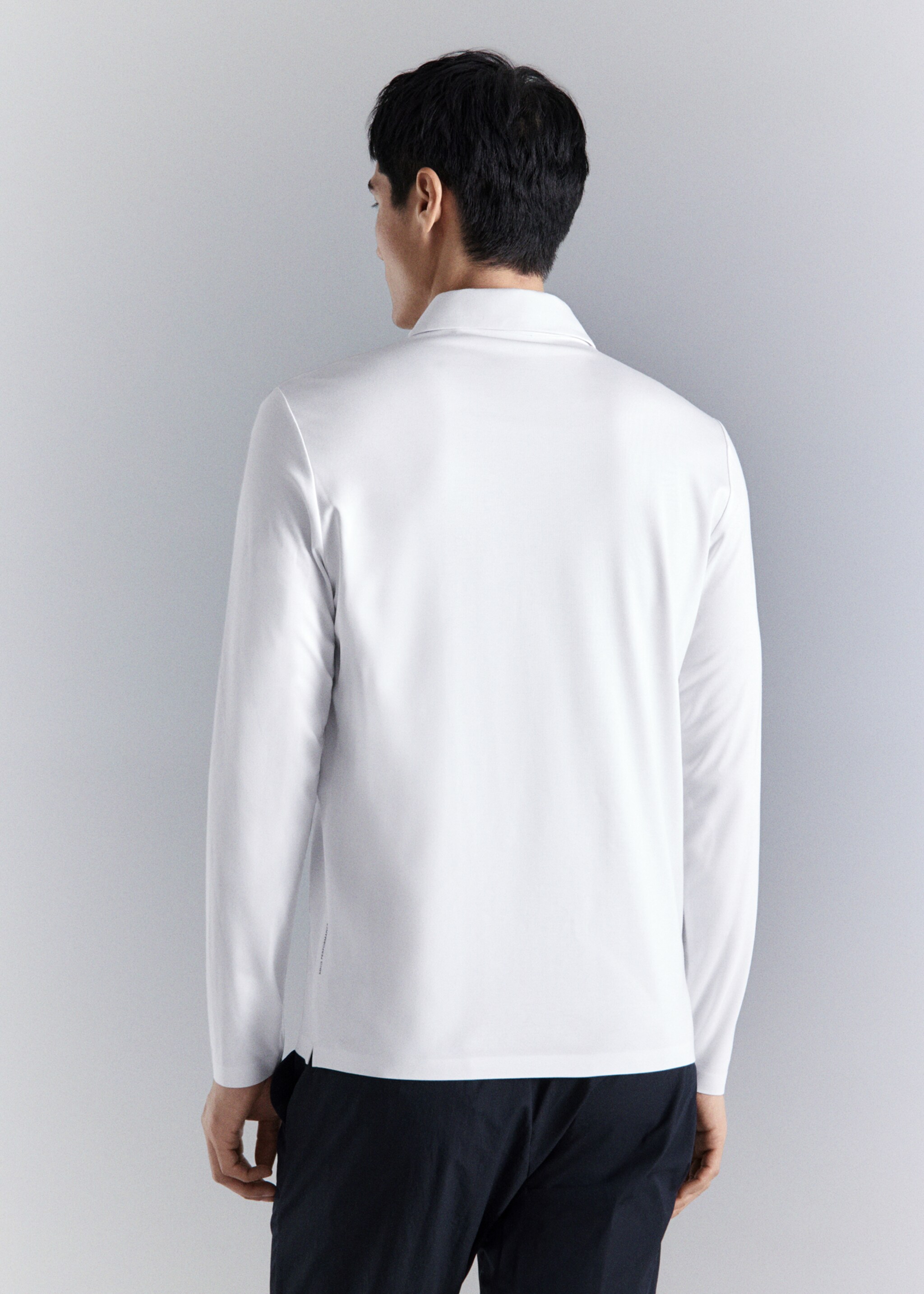 Comfort stretch zip polo - Reverse of the article, White. Ref: 27014428-00.