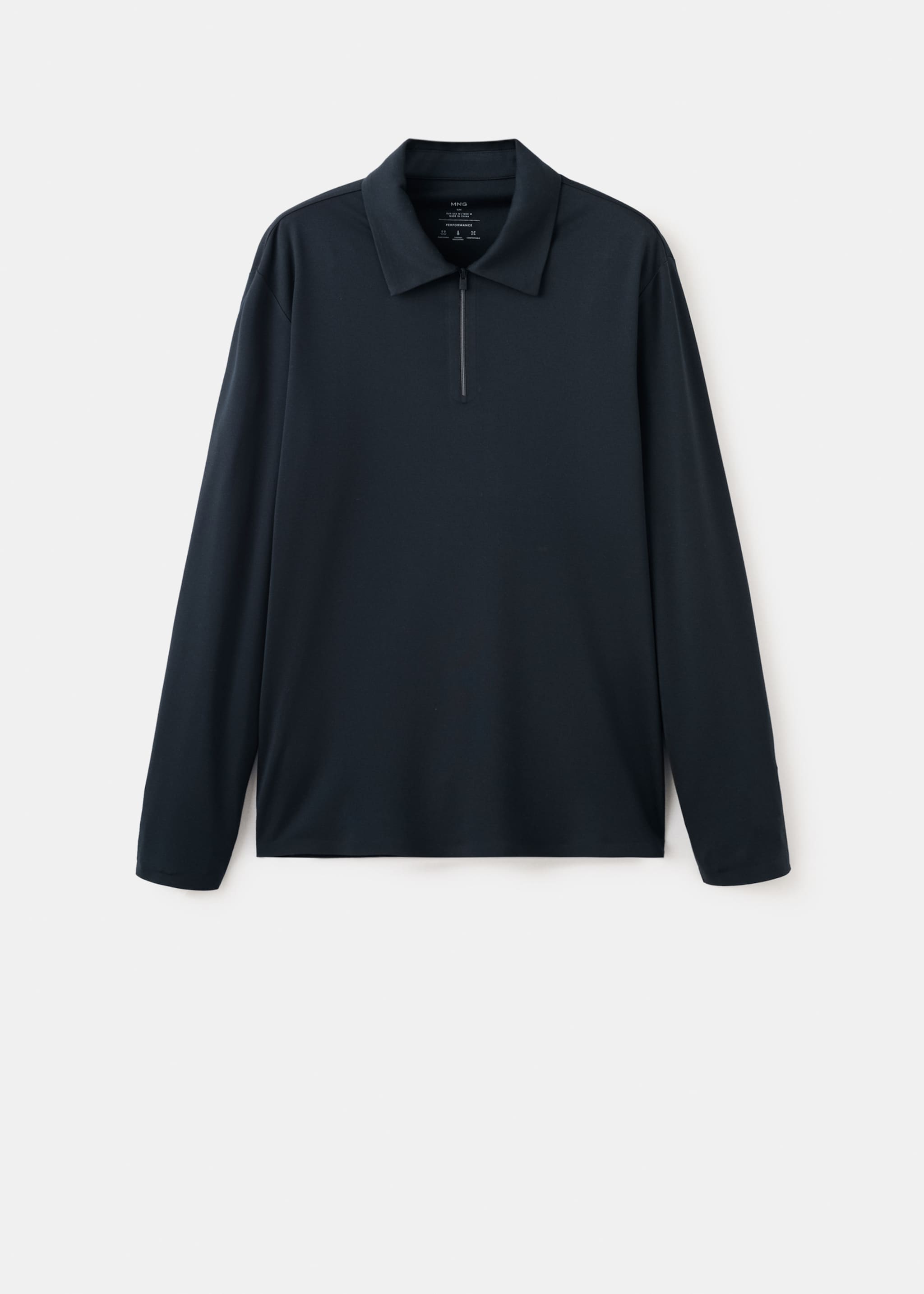 بولو كومفورت ستريتش بسحاب - منتج دون نموذج, أزرق غامق. Ref: 27014428-00.