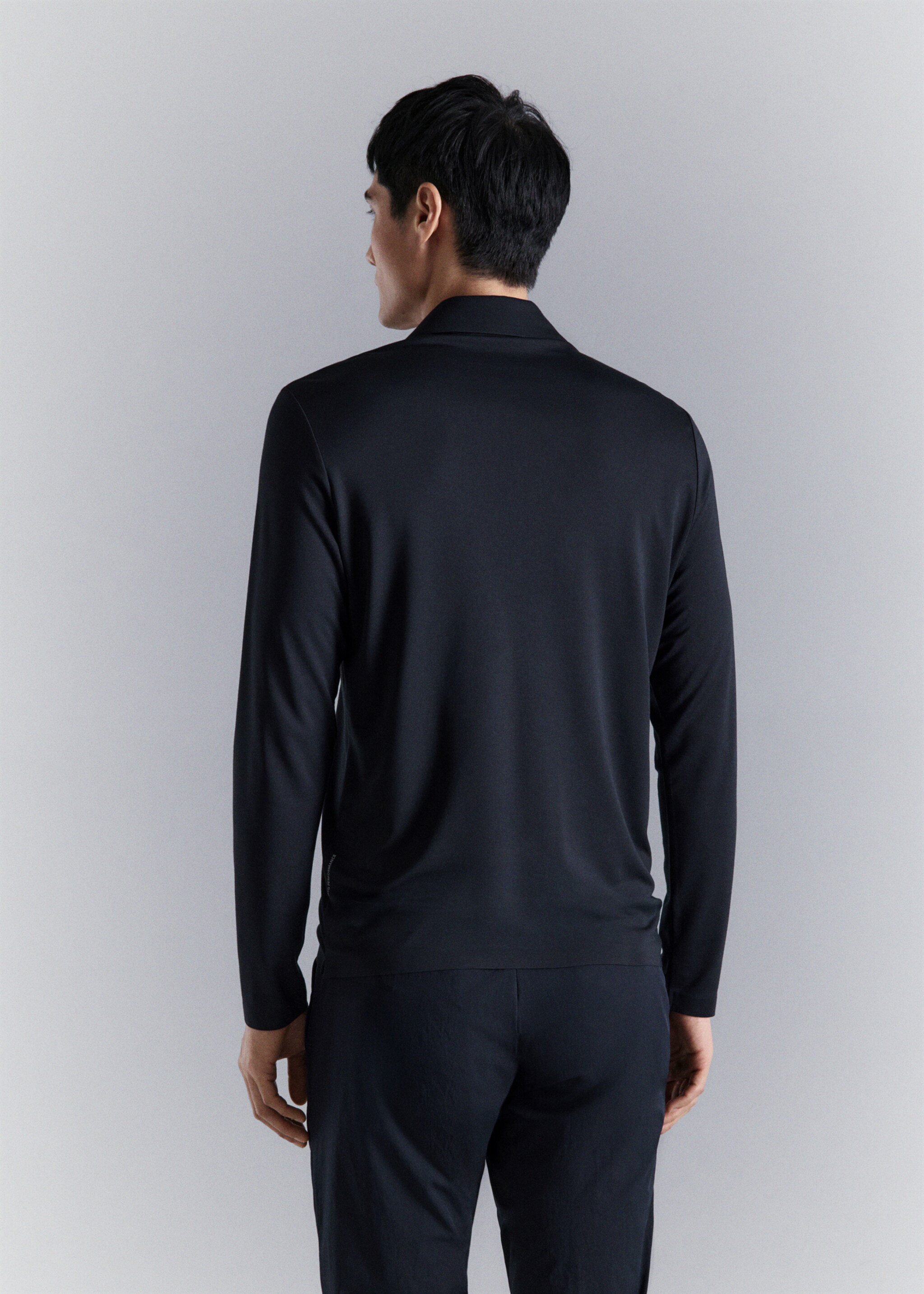 Comfort stretch zip polo - Reverse of the article, Navy. Ref: 27014428-00.